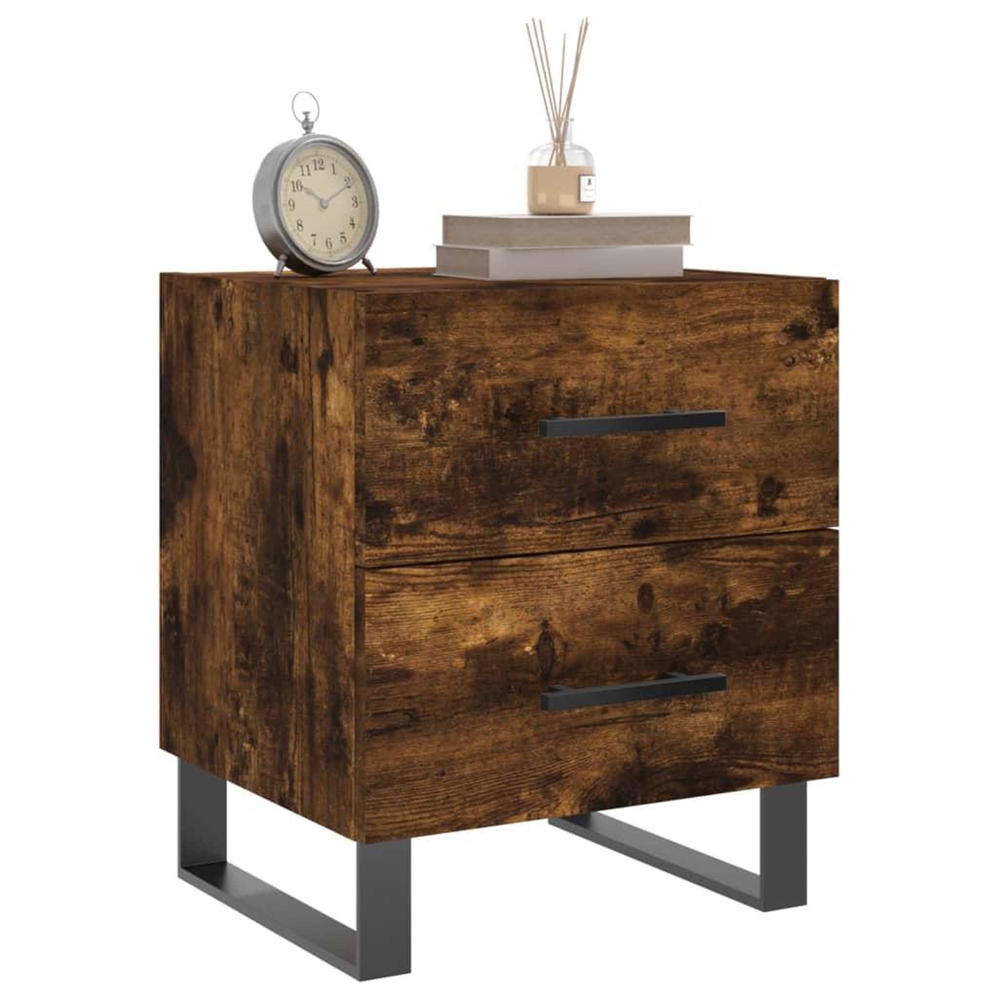 Voir la diapositive 3 : VIDAXL Tables de chevet 2pcs chene fume 40x35x47,5cm bois d'ingenierie
