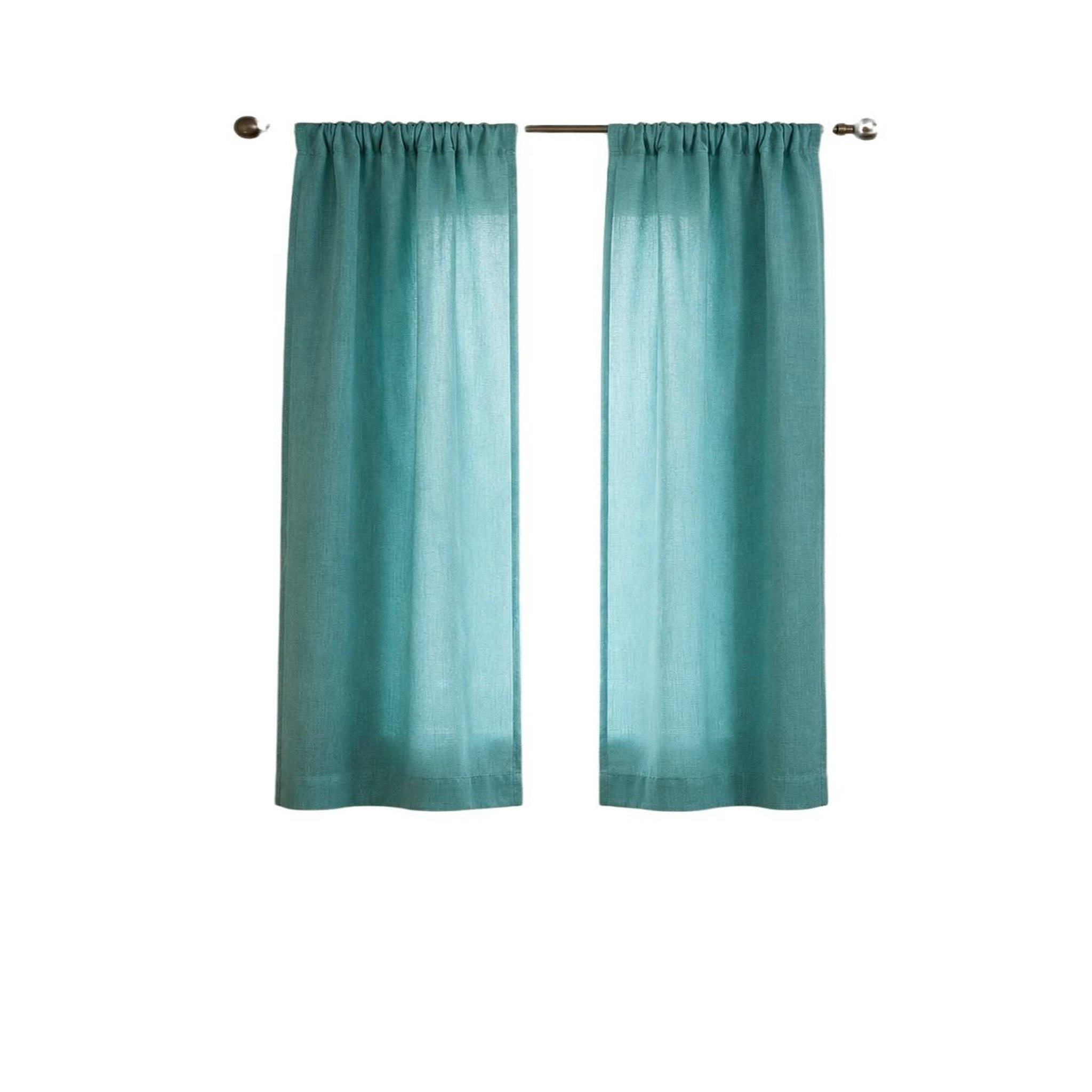 Voir la diapositive 1 : Eden Paire de rideaux voile uni brise bise