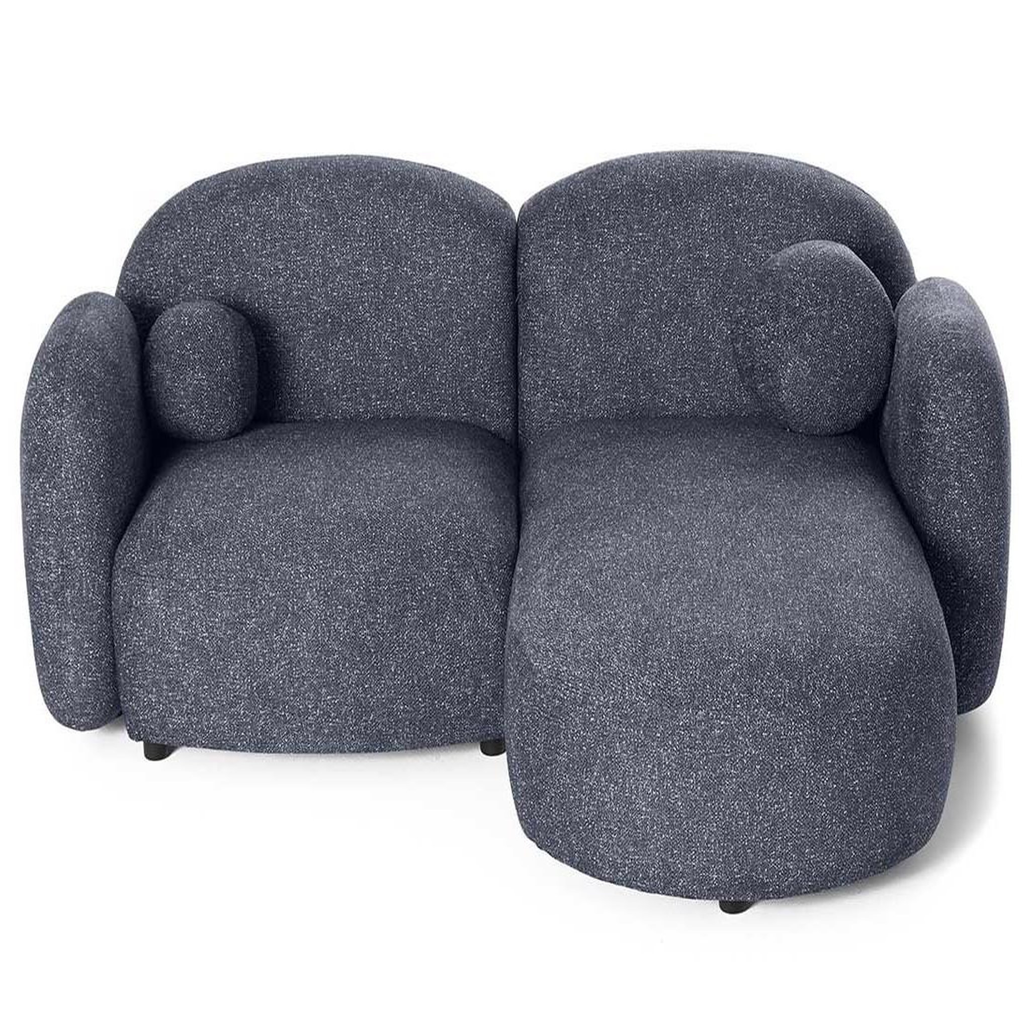 Voir la diapositive 2 : LISA DESIGN Velris - canapé d'angle droit 3 places en tissu moucheté