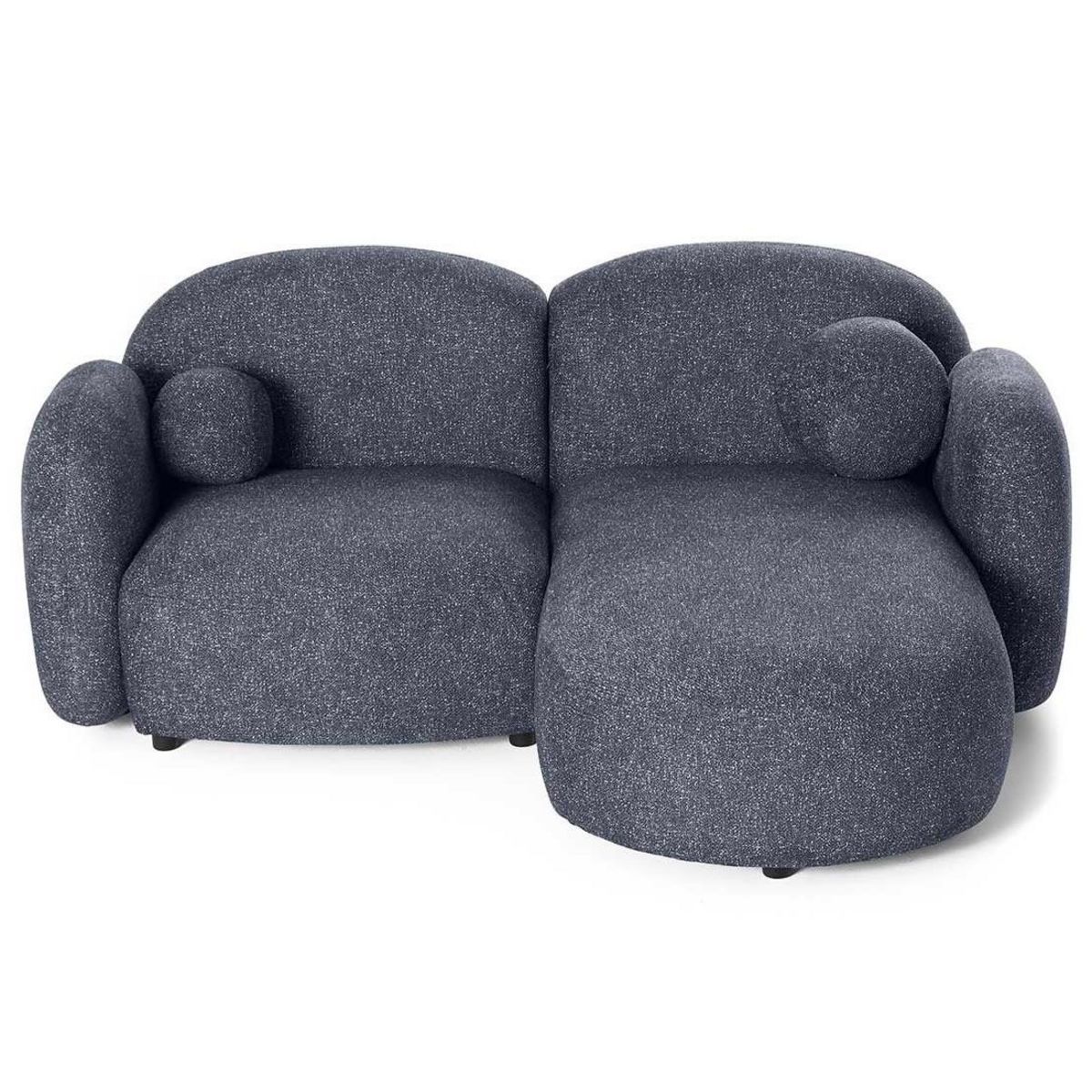 LISA DESIGN Velris - canapé d'angle droit 3 places en tissu moucheté