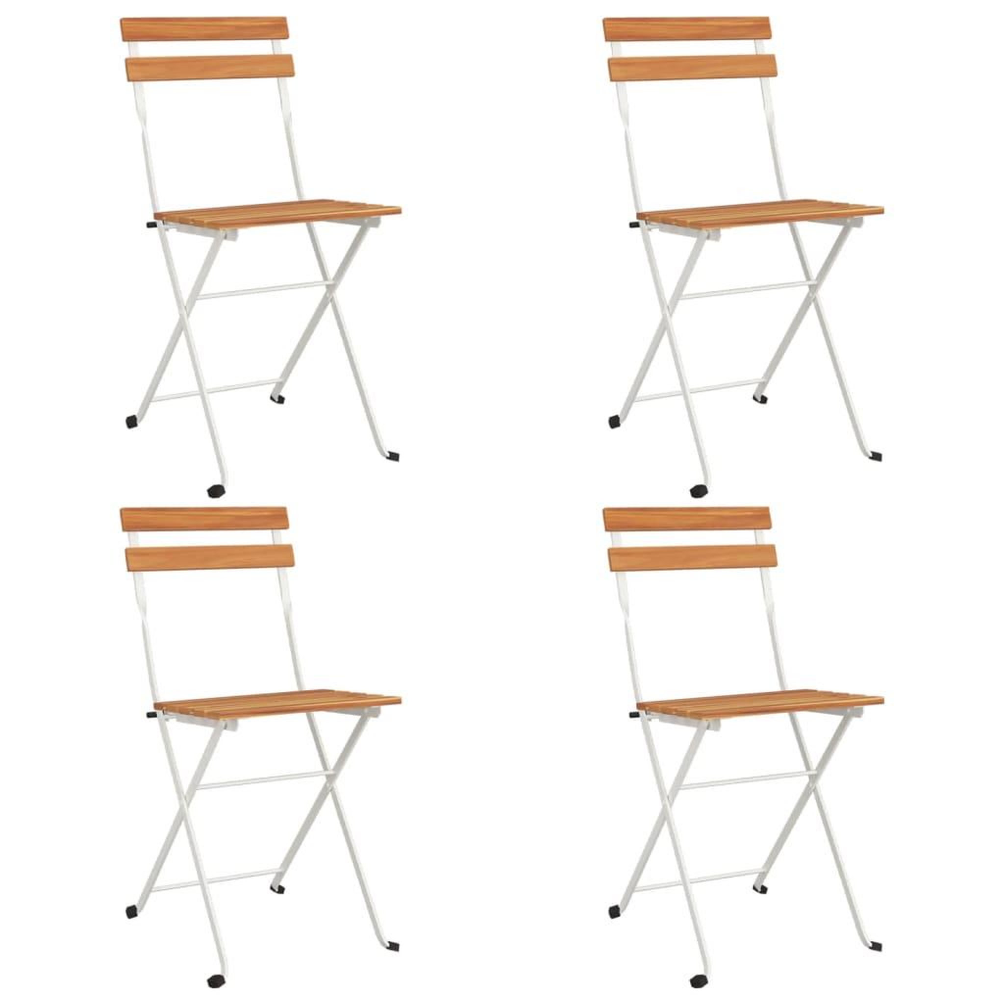Voir la diapositive 4 : VIDAXL Ensemble de bistro pliable 5 pcs Bois d'acacia solide et acier