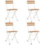 Voir la diapositive 4 : VIDAXL Ensemble de bistro pliable 5 pcs Bois d'acacia solide et acier