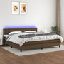 Voir la diapositive 1 : VIDAXL Sommier a lattes de lit matelas et LED Marron fonce 200x200 cm