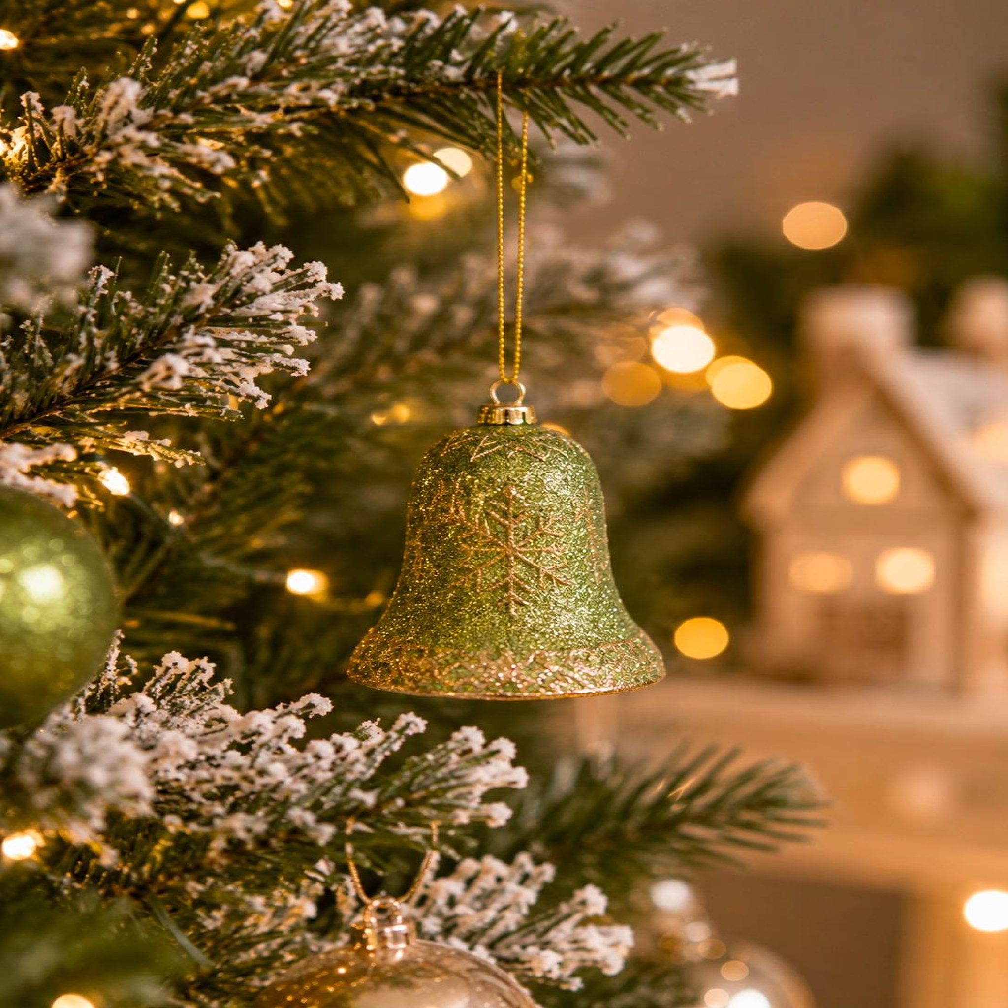 Voir la diapositive 2 : Eden 1 suspension cloche de noel paillettes