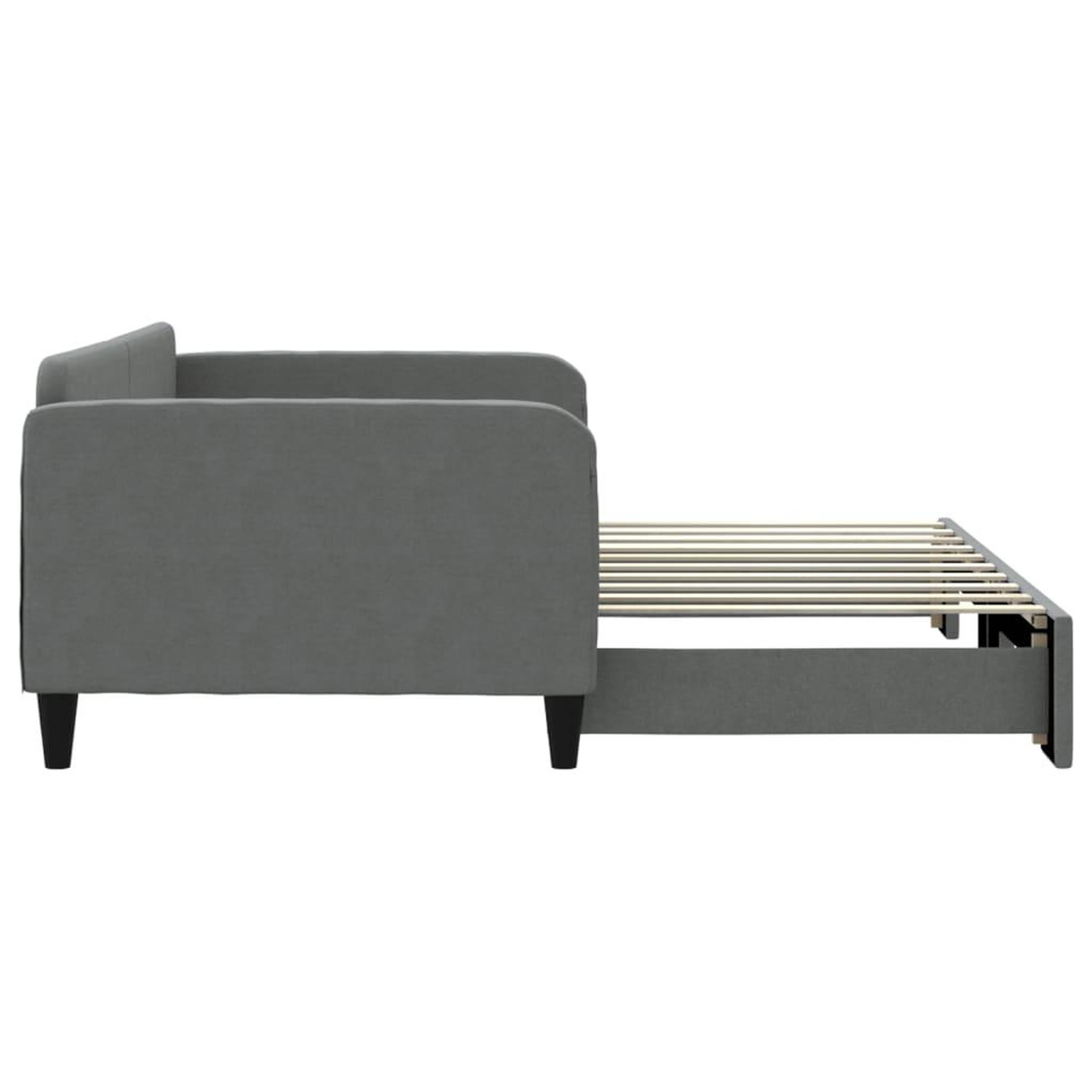 Voir la diapositive 4 : VIDAXL Lit de jour avec gigogne sans matelas gris fonce 90x190 cm