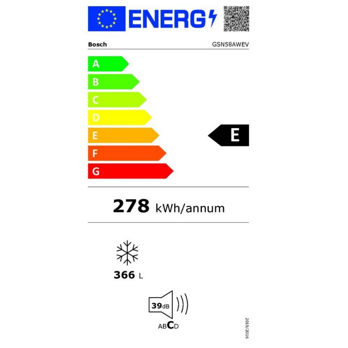 BOSCH Congélateur armoire 70cm 365l nofrost - gsn58awev