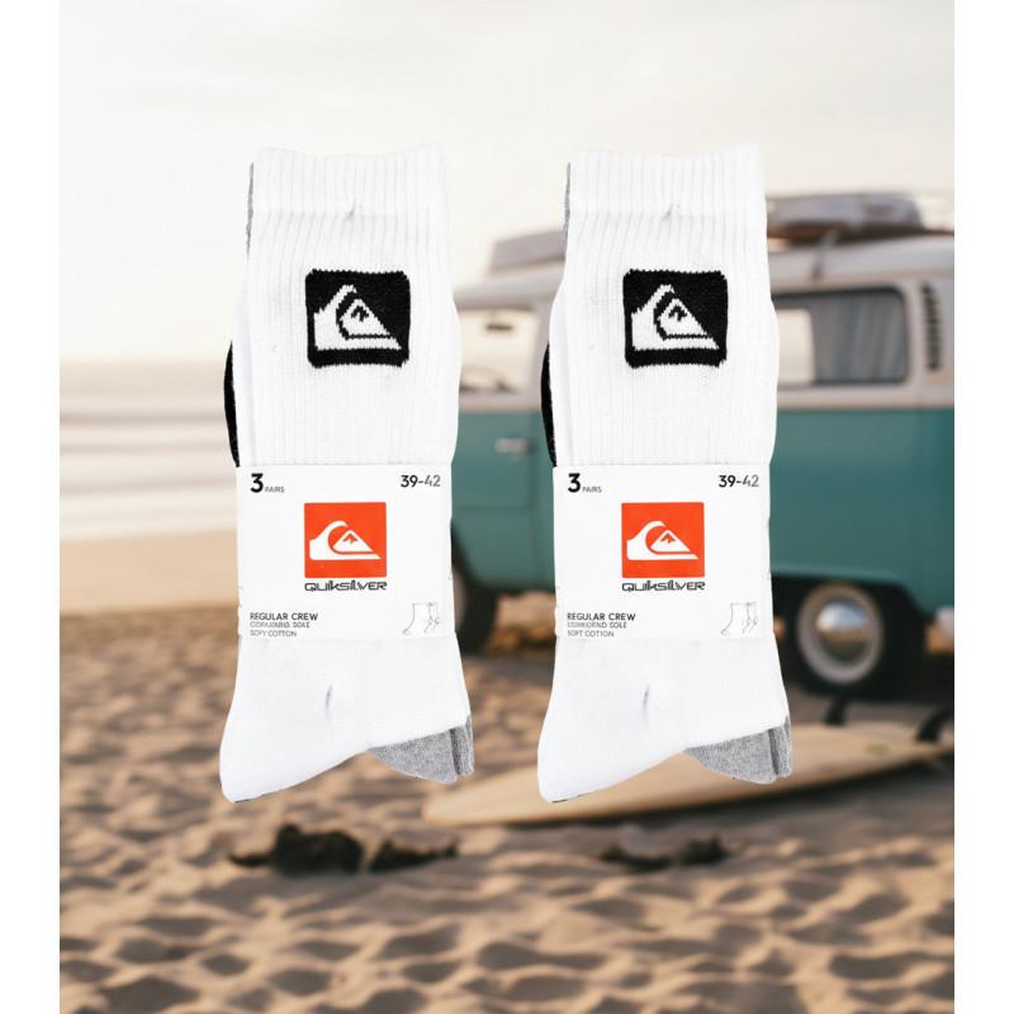 Voir la diapositive 4 : QUIKSILVER Quiksilver Pack de Chaussettes Homme Crew – Lot 6 Paires Sport Cushioned