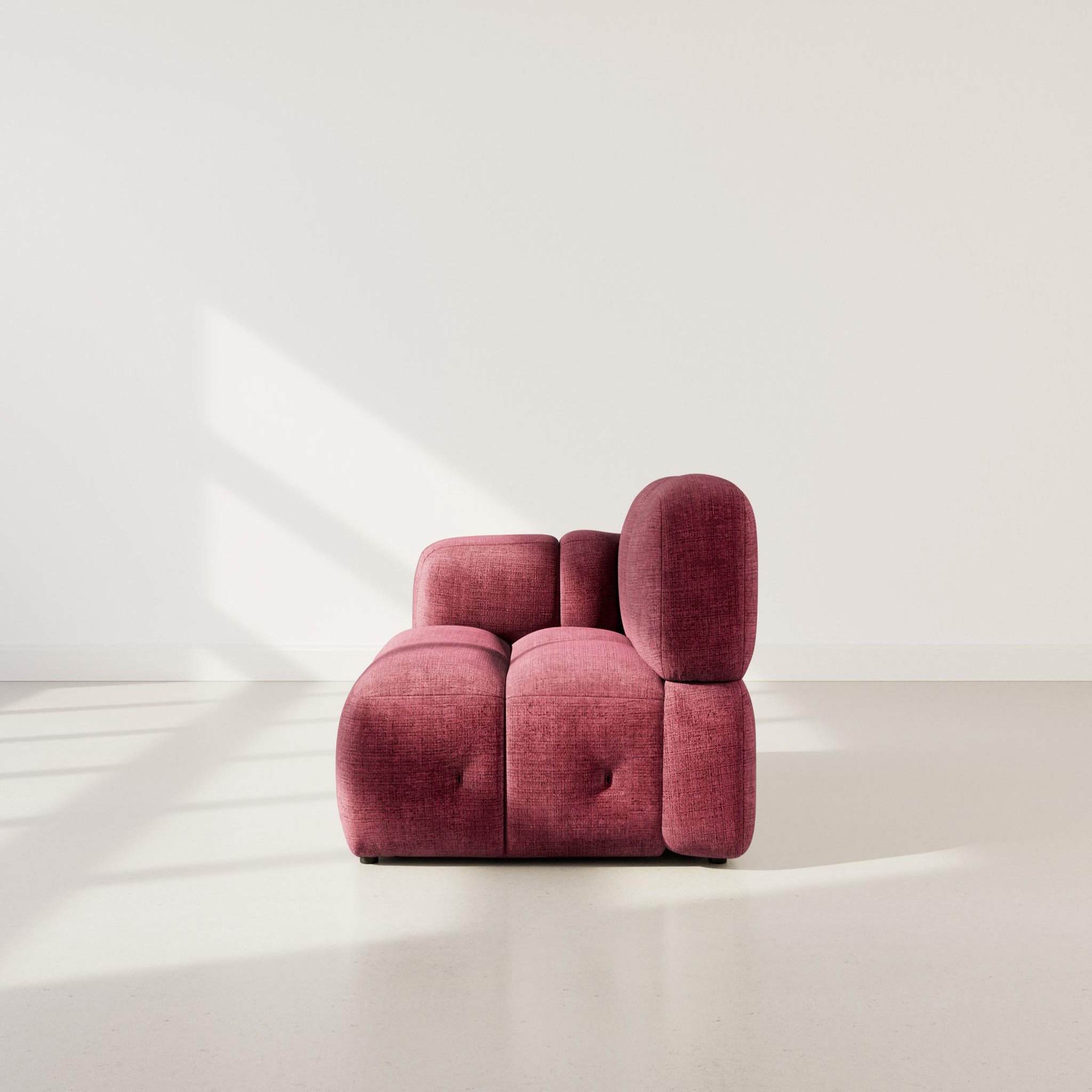 Voir la diapositive 6 : LISA DESIGN Grace - module d'assise gauche en velours texturé