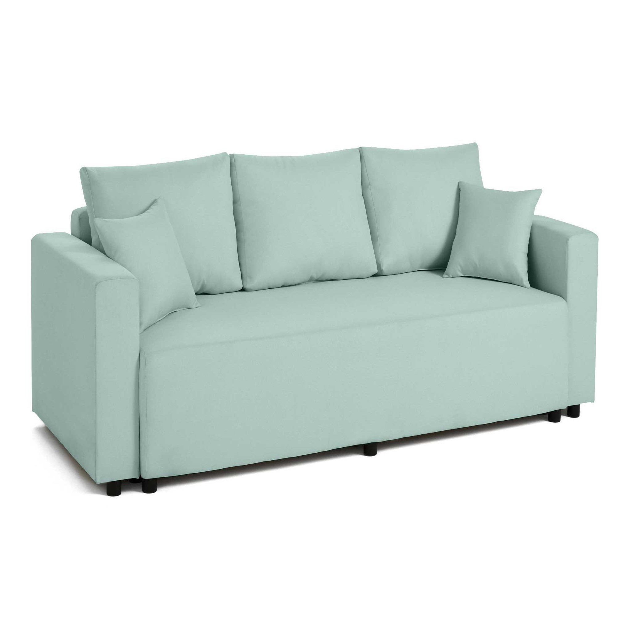 Voir la diapositive 6 : BEST MOBILIER Regala - canapé 3 places - convertible avec coffre - en tissu