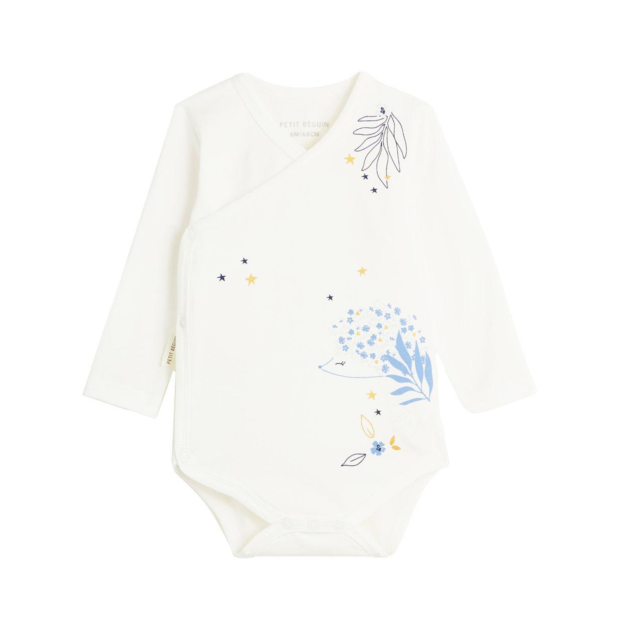 Voir la diapositive 5 : Petit Béguin Lot de 2 bodies bébé manches longues ouverture croisée Luna