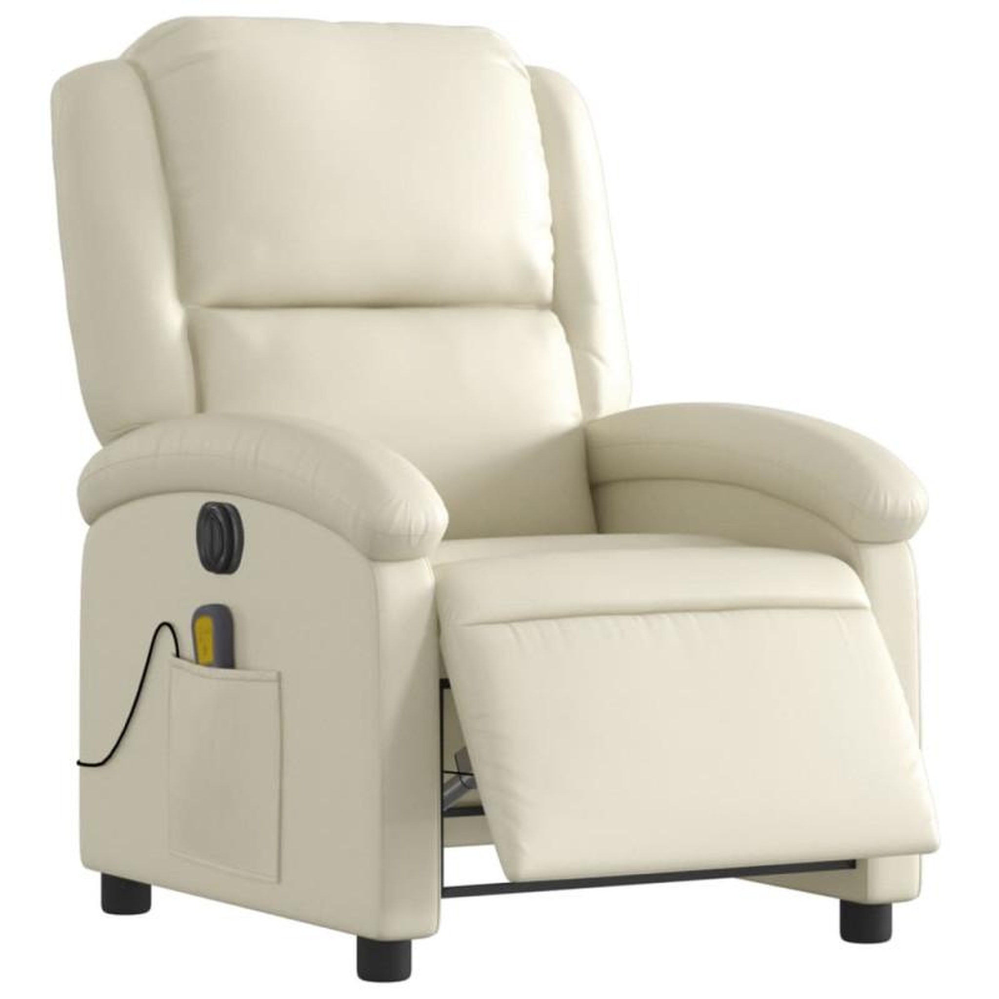 Voir la diapositive 3 : VIDAXL Fauteuil de massage inclinable électrique crème similicuir