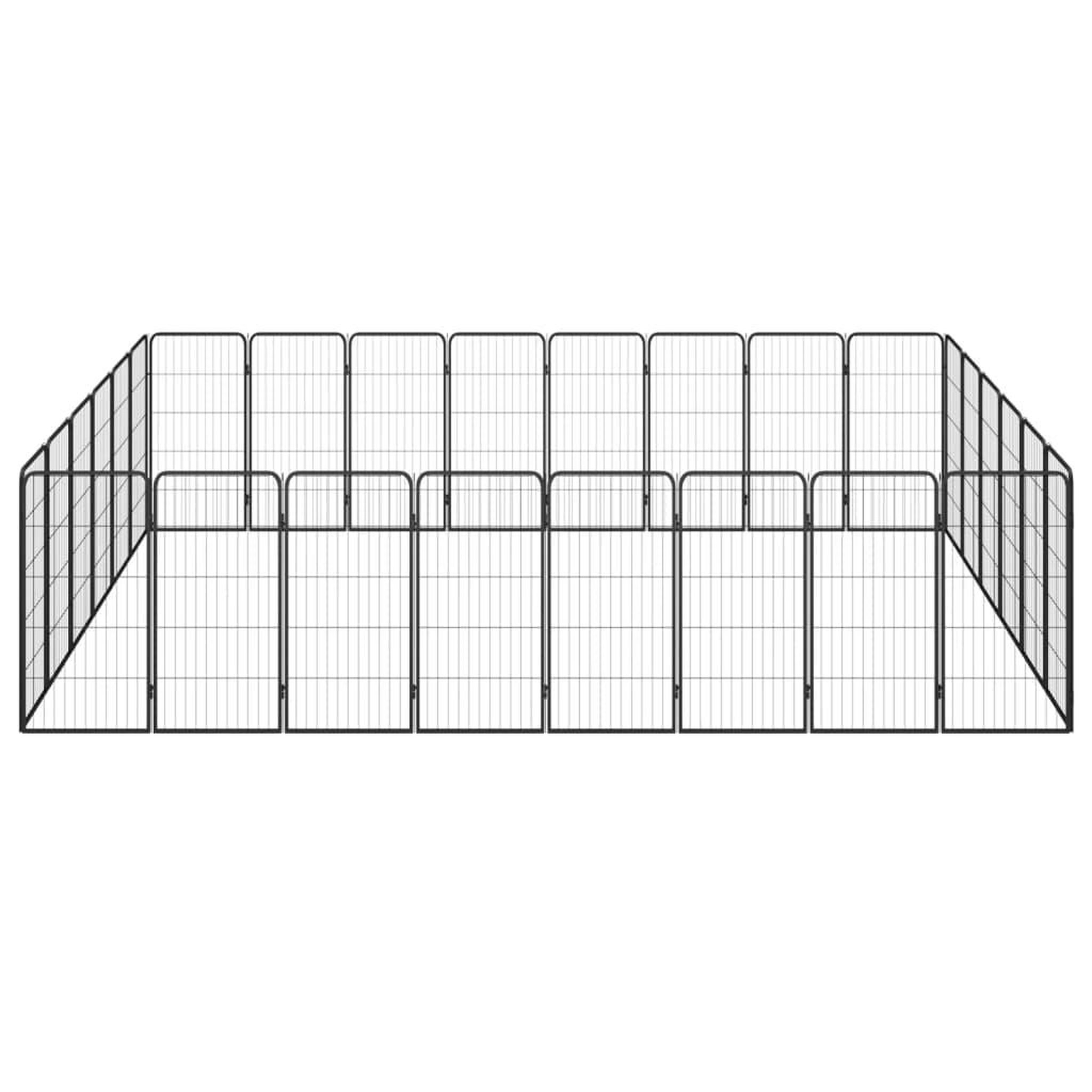 Voir la diapositive 2 : VIDAXL Parc pour chien 28panneaux Noir 50x100cm Acier enduit de poudre