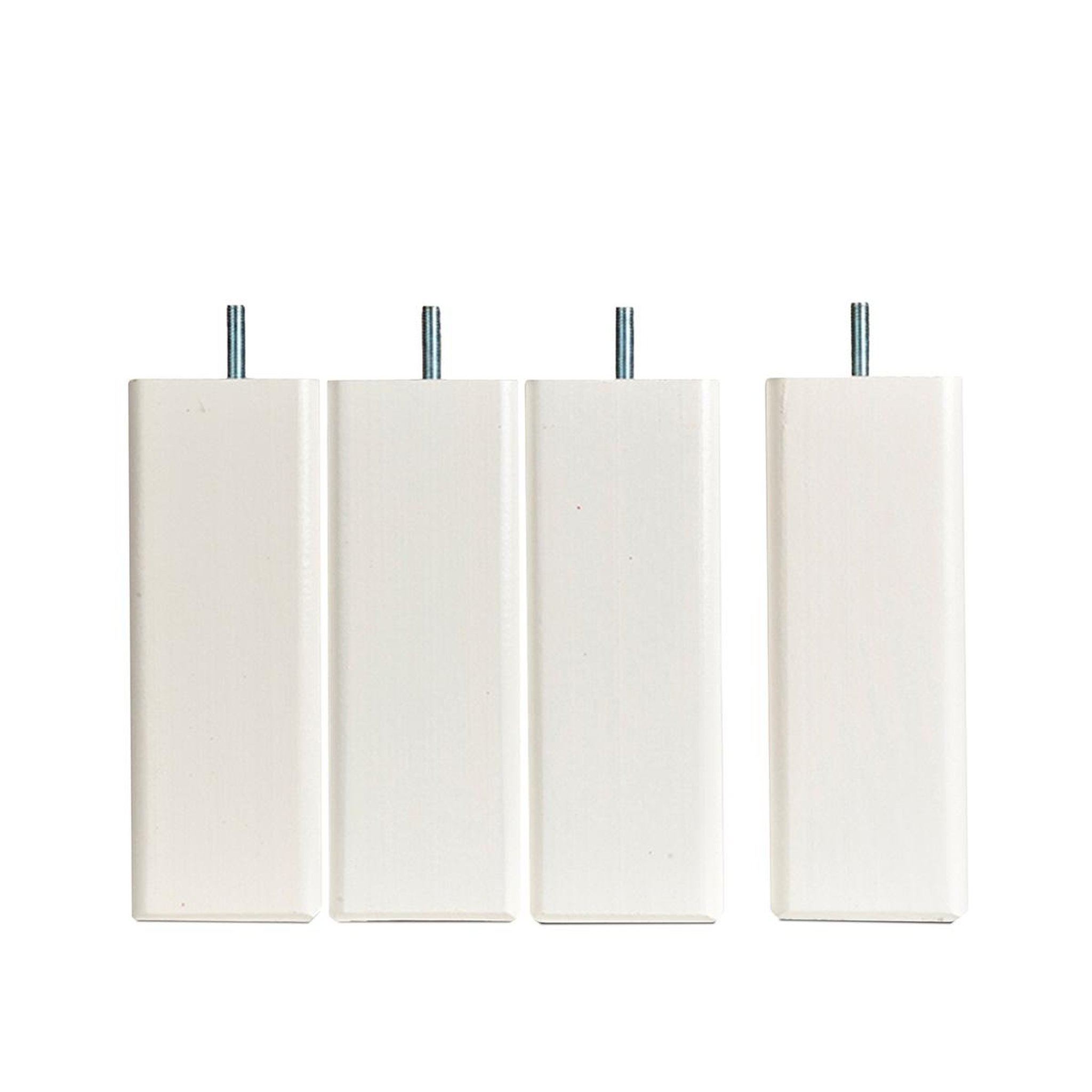 BELLECOUR BELLECOUR LITERIE | Jeu de pieds de lit carrés en bois Blancs (lot de 4). Coloris disponibles : Blanc