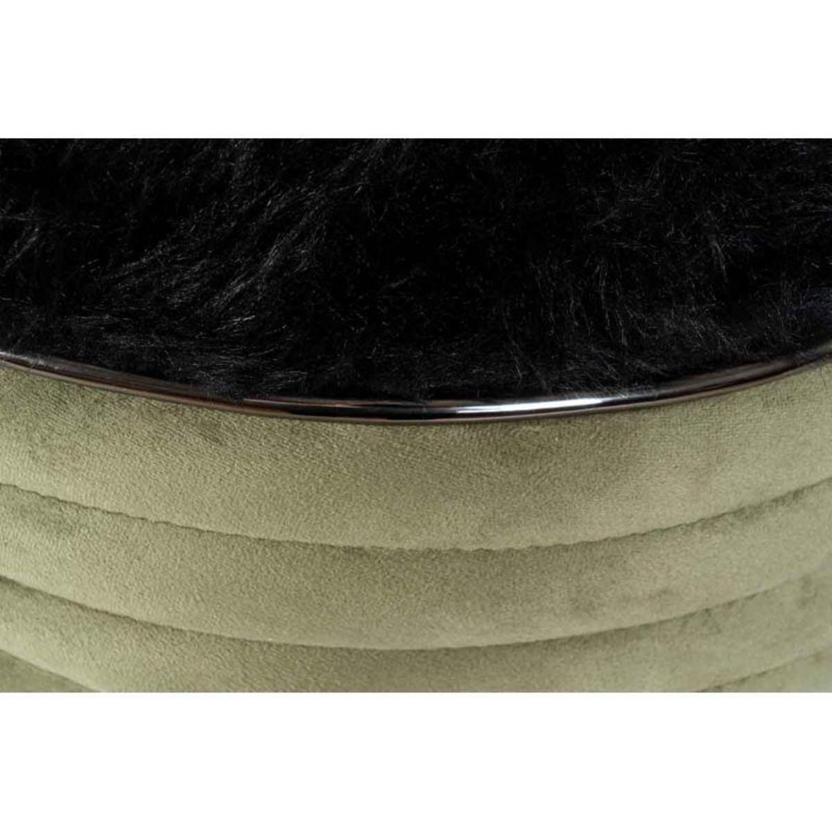 Paris Prix Tabouret Design en Tissu  Doric  50cm Vert & Gris