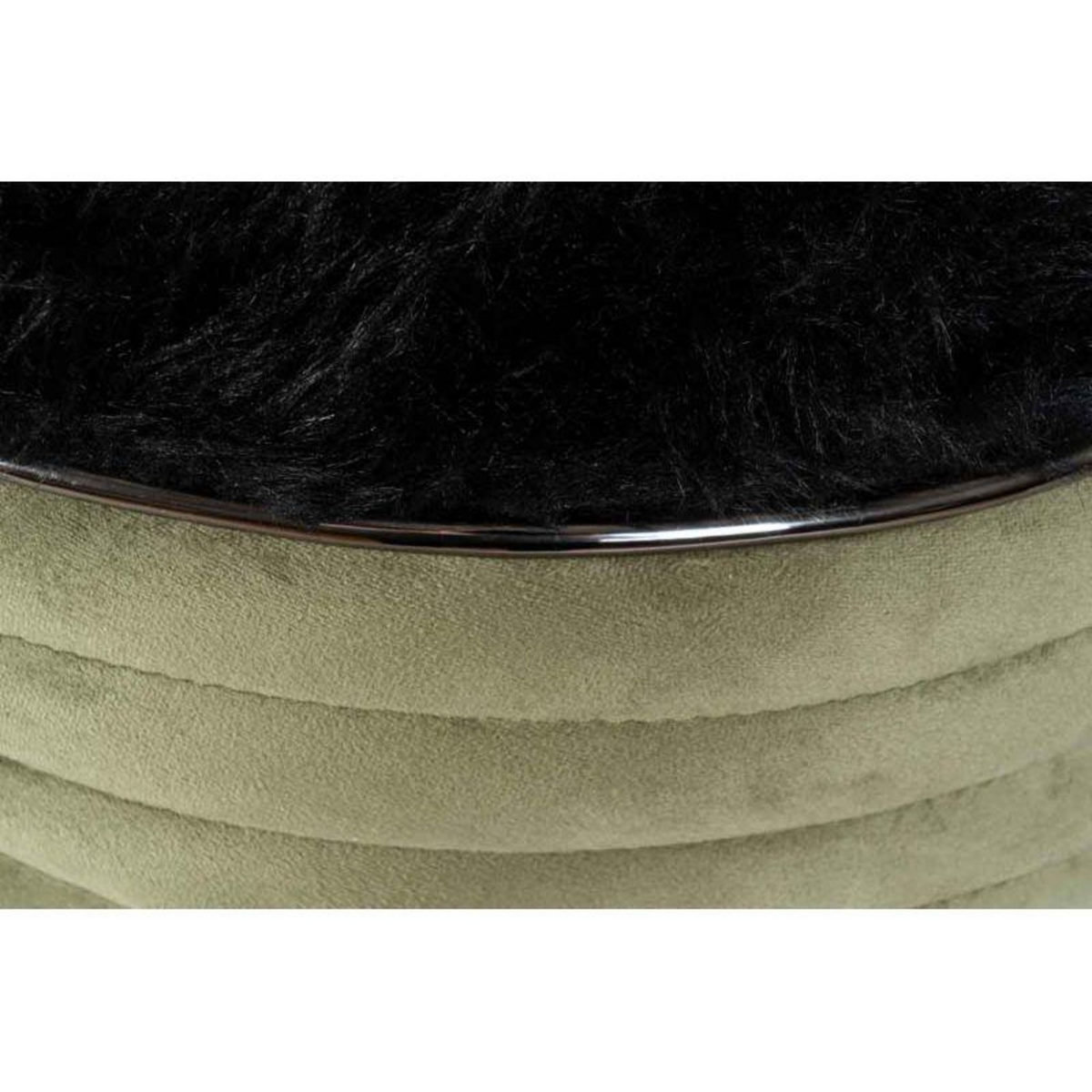 Paris Prix Tabouret Design en Tissu  Doric  50cm Vert & Gris