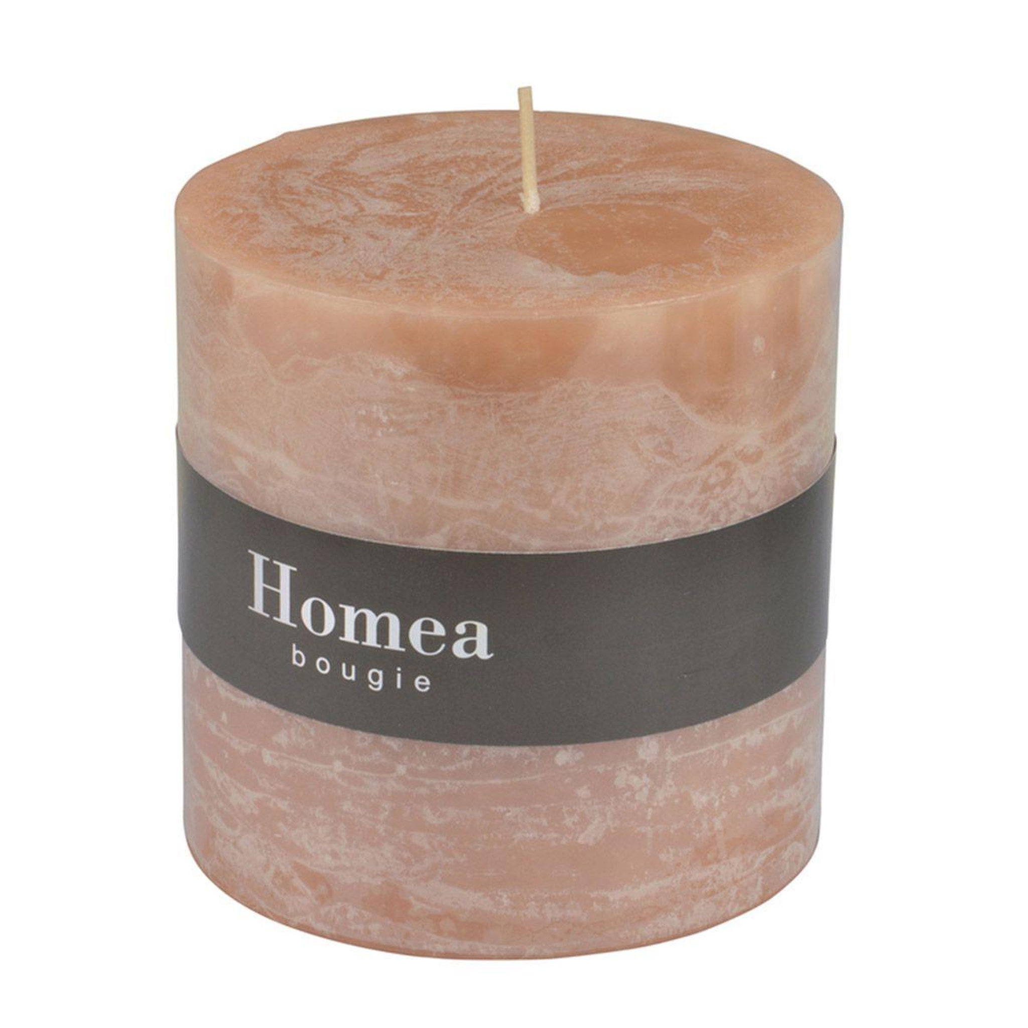 Voir la diapositive 2 : HOMEA Bougie pilier ronde déco  rustique  10cm taupe