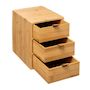 Voir la diapositive 2 : FIVE Boîte Déco 3 Tiroirs  Bambou  21cm Naturel
