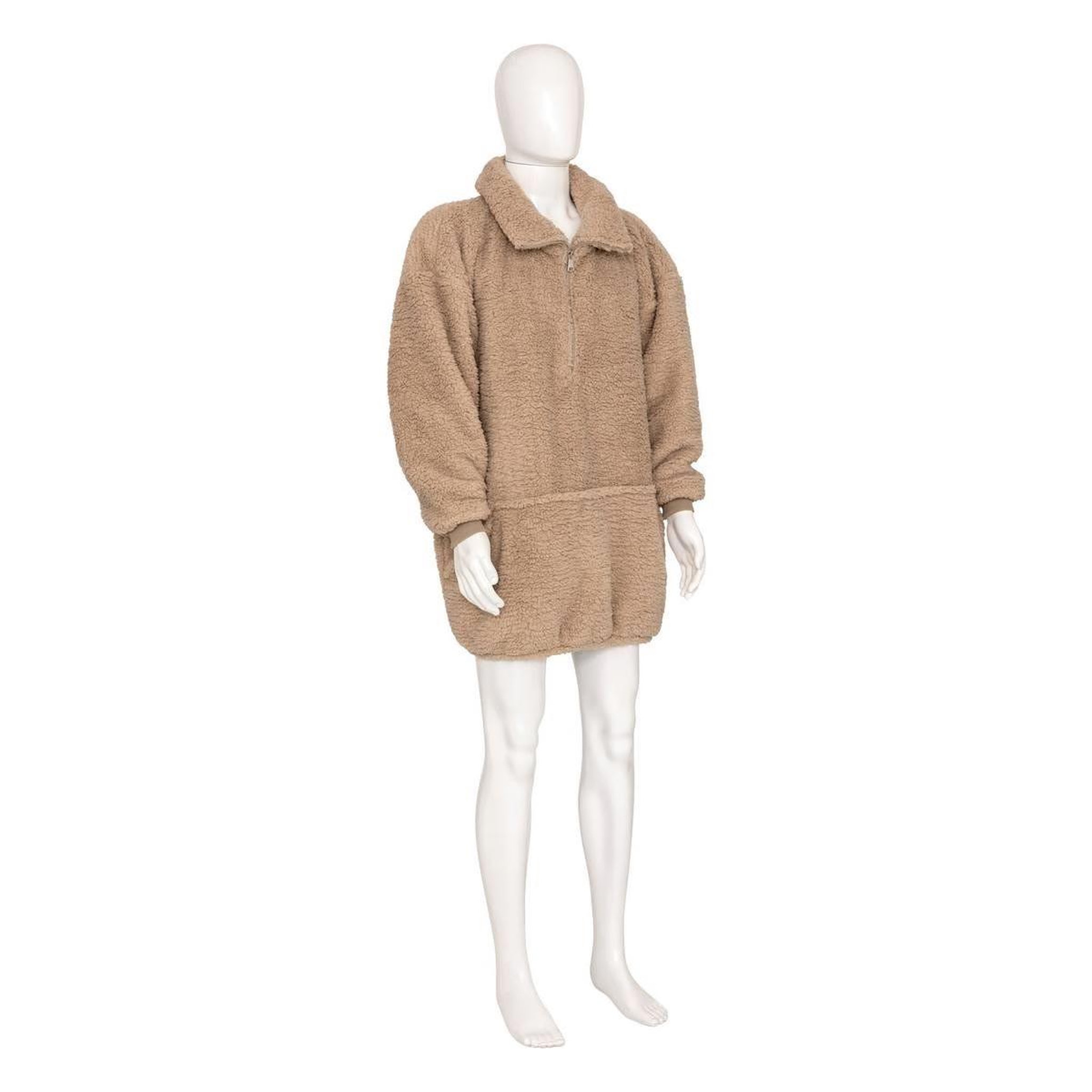 ATMOSPHERA Plaid sweat en sherpa  bouclette  70x85cm beige