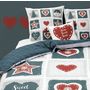 Voir la diapositive 2 : Les Ateliers du Linge Parure Housse De Couette 100%coton 3pcs 260x240cm Home Sweet Home