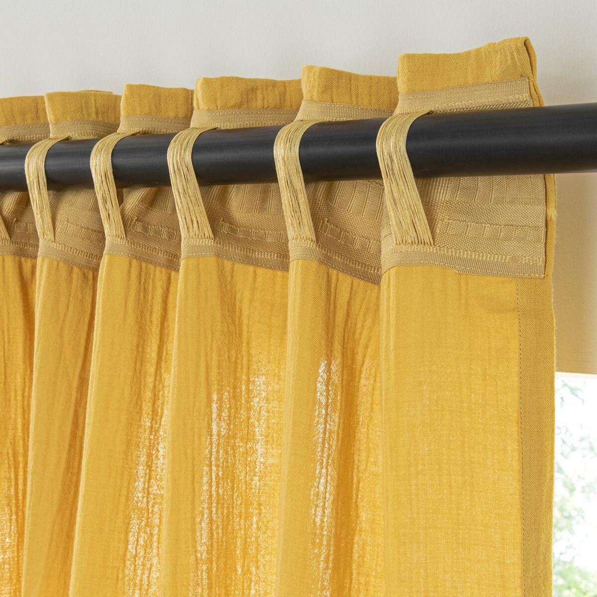 FUTURE HOME Rideau uni en gaze de coton pattes cachées à l'unité 140x300cm