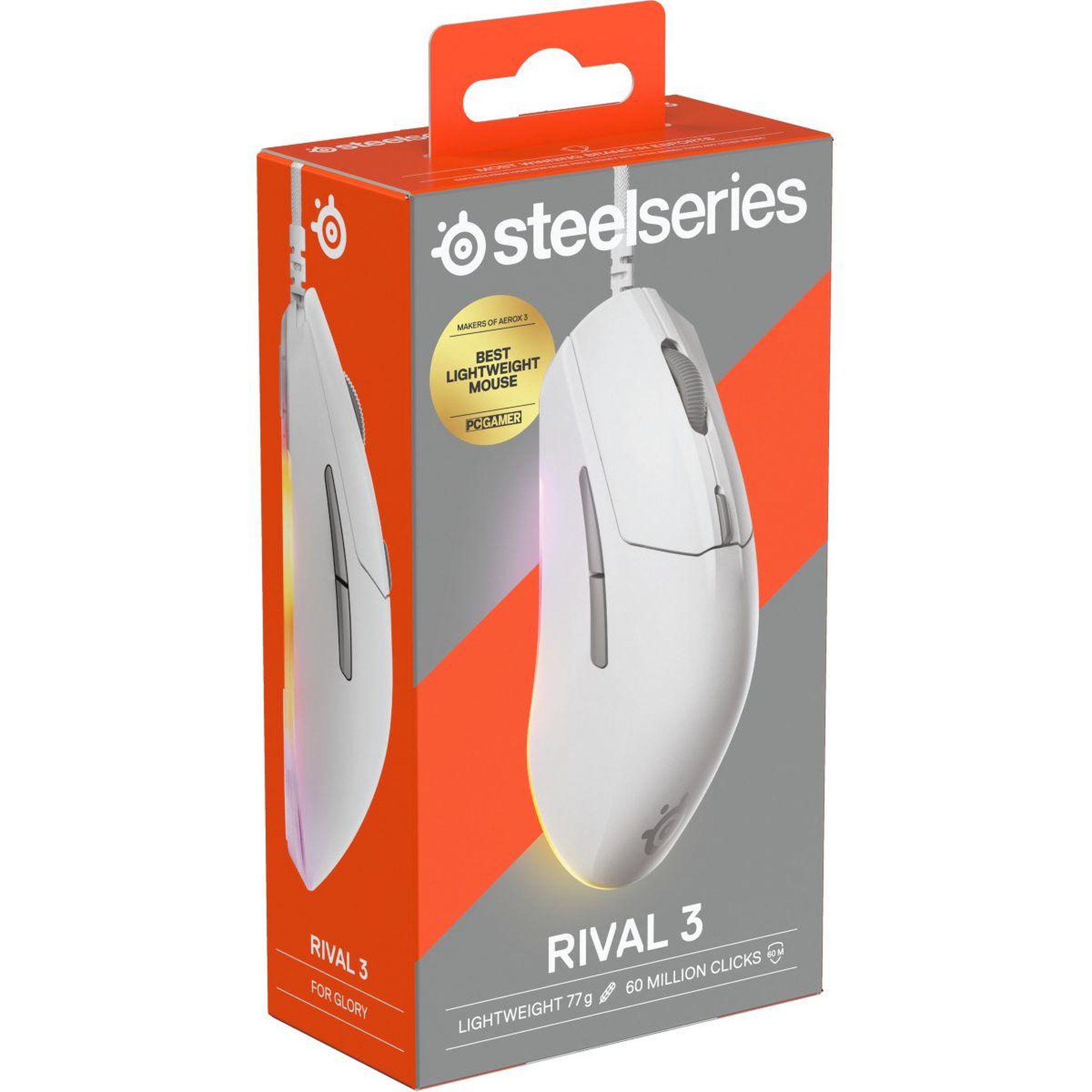 Voir la diapositive 2 : STEEL SERIES Souris gamer filaire rival 3 gen 2 blanche