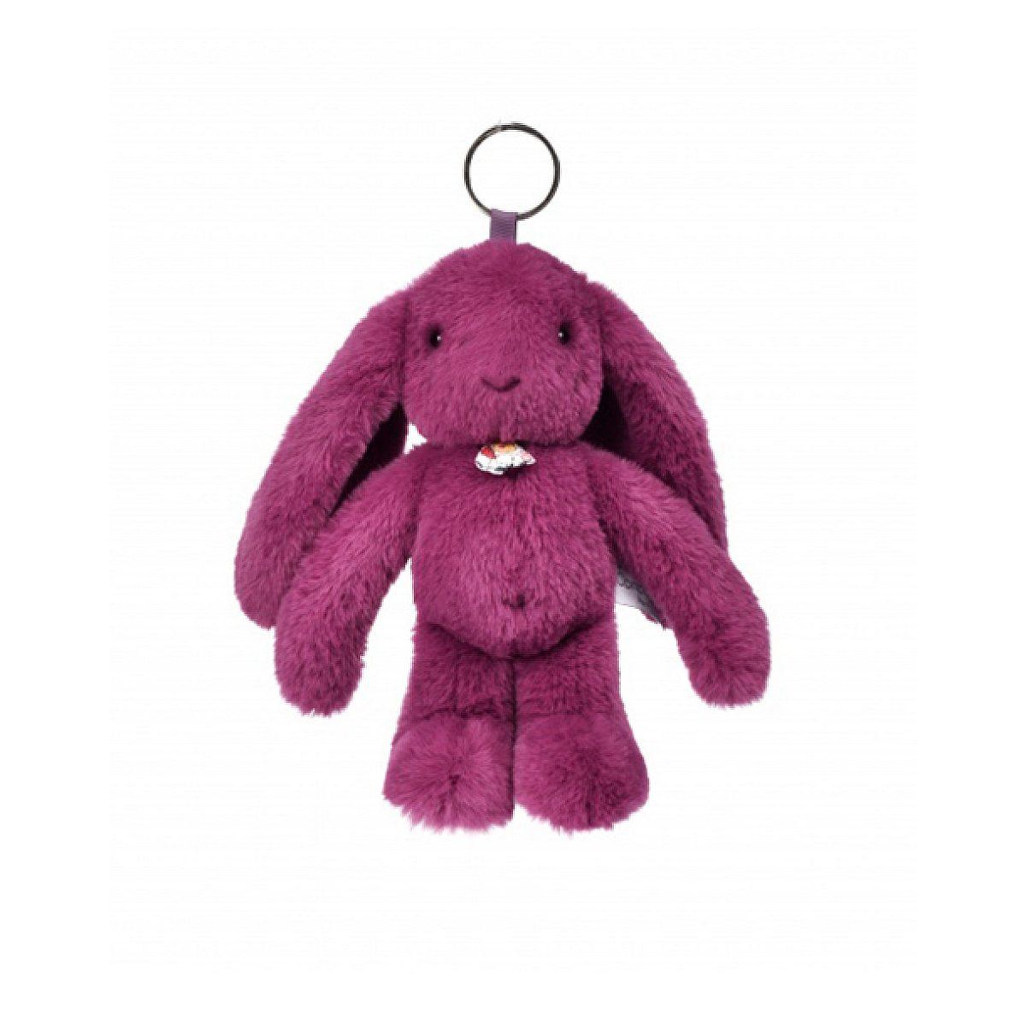 DOUDOU ET COMPAGNIE Porte clé en peluche lapin prune - 18 cm