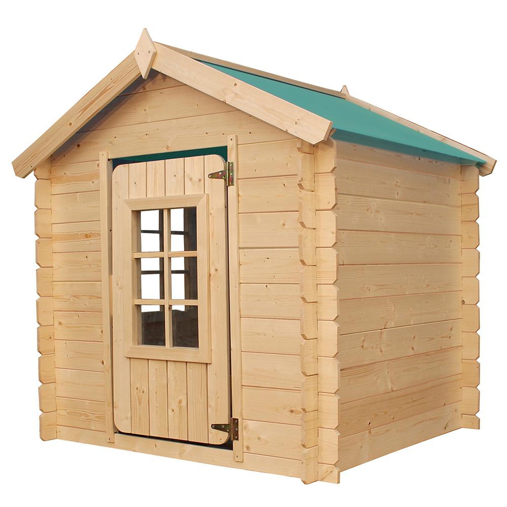 Voir la diapositive 2 : TIMBELA Maison en bois pour enfants toit bleu maison de jeux pour l'extérieur 111x114x121cm/0.9 m2 m570m-1