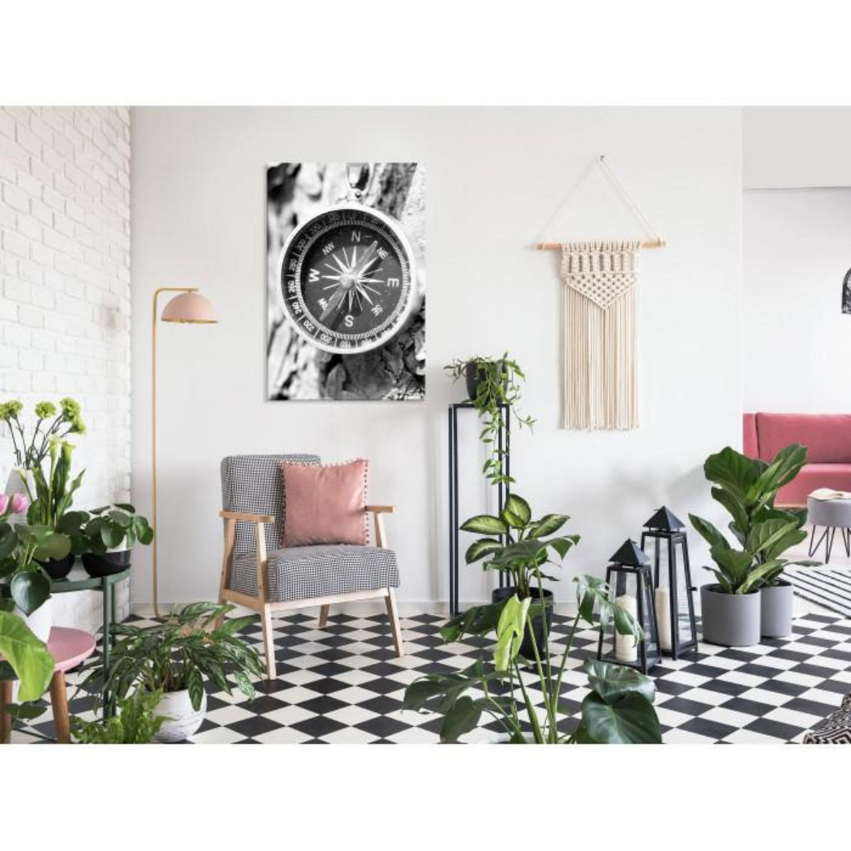 Paris Prix Tableau Imprimé  Black & White Compass