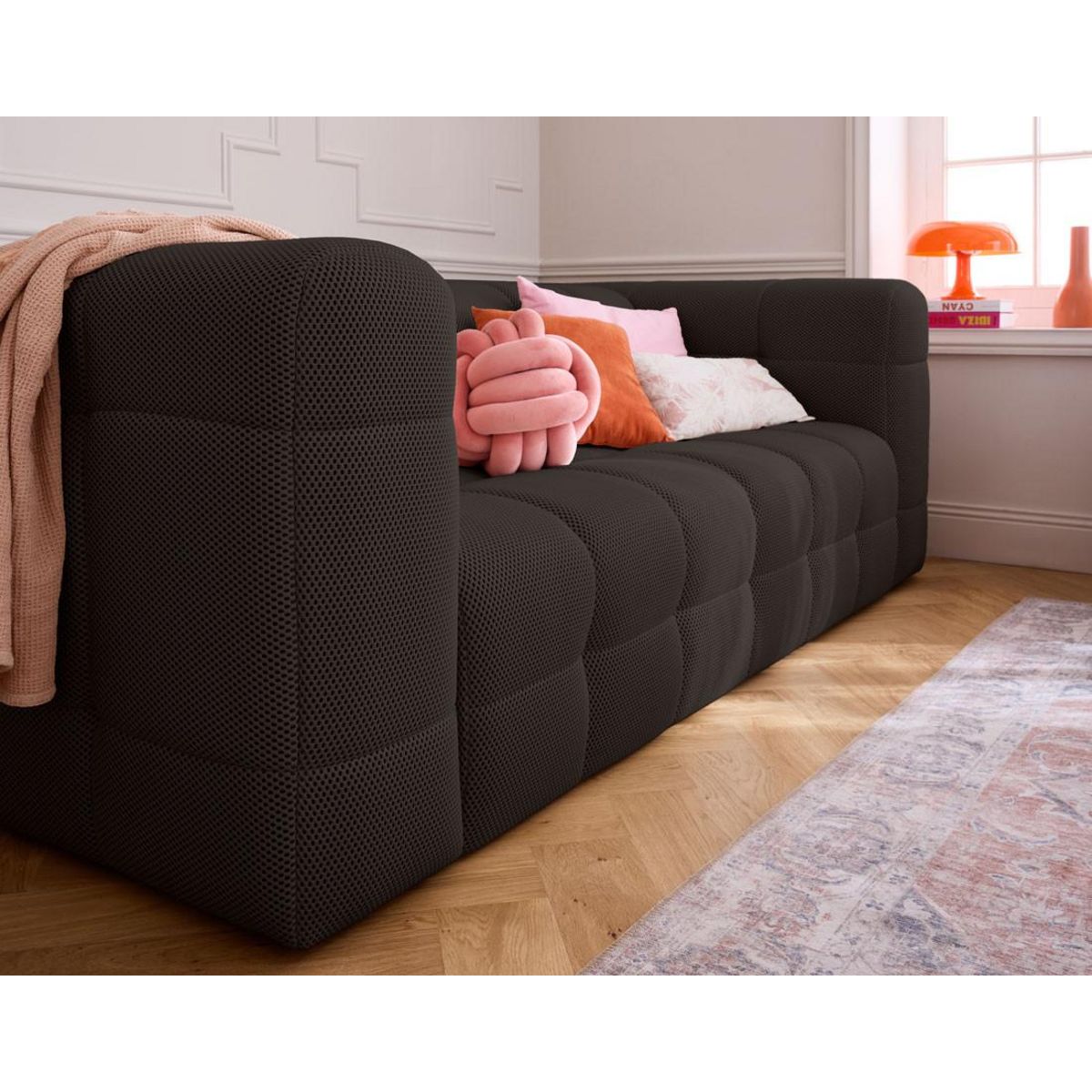 LISA DESIGN Suzano - canapé 3 places - en tissu mailles 3d