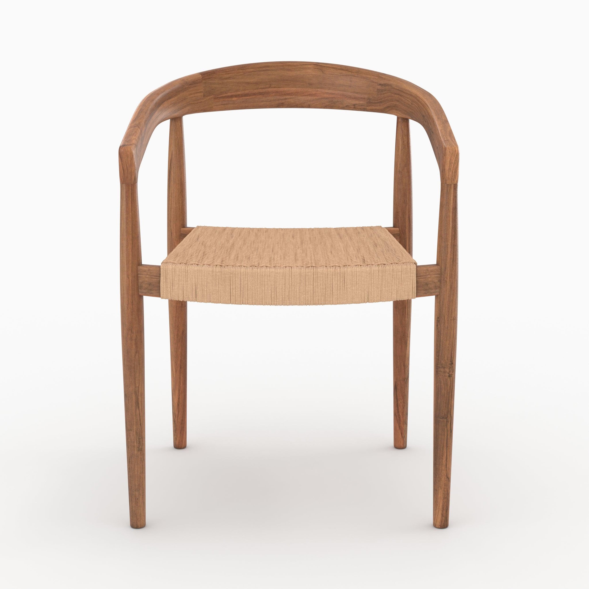 Voir la diapositive 3 : MAISON PAVANE Lot de 2 chaises en bois de teck et corde naturelle -bali