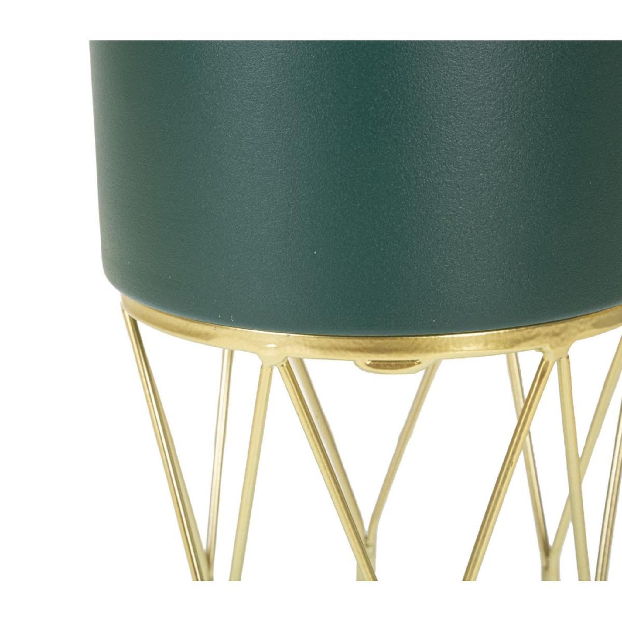 Voir la diapositive 3 : Paris Prix Lot de 2 cache-pots sur pied   grent stand   70cm vert & or