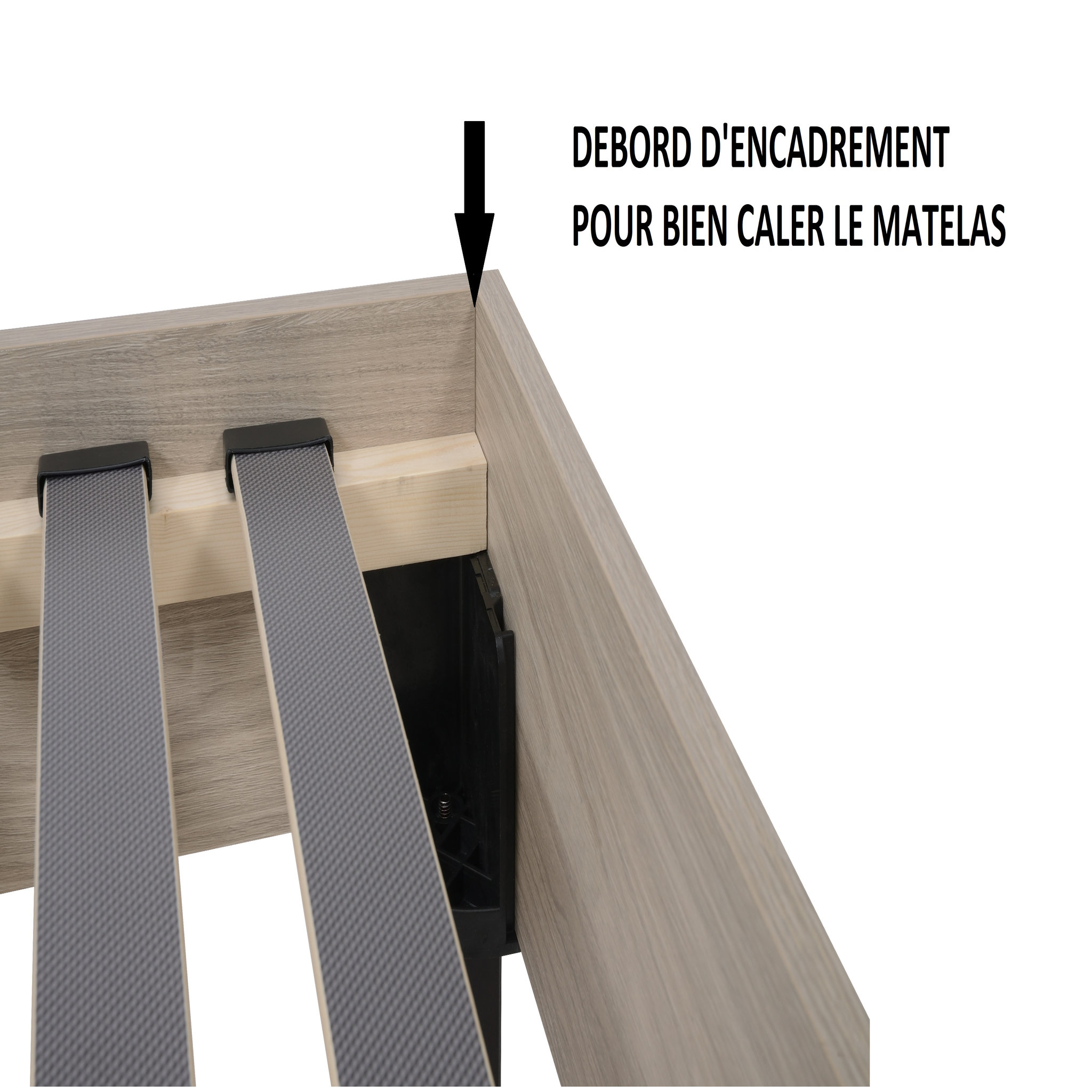 Voir la diapositive 3 : Kit sommier 40 lattes 160x200cm EASYKIT 