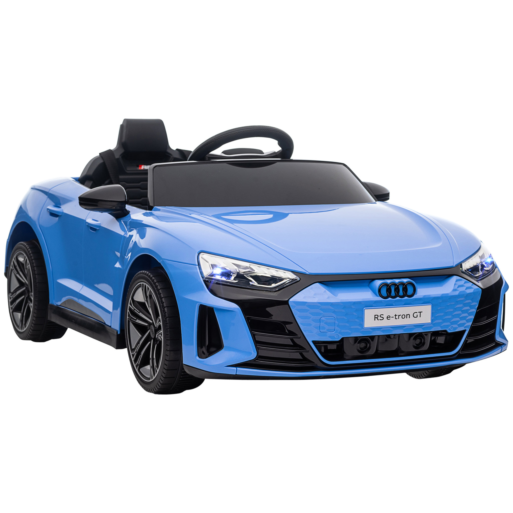 Voir la diapositive 1 : HOMCOM Véhicule électrique enfant Audi RS e-tron GT V. max. 5 Km/h télécommande effets sonores + lumineux bleu