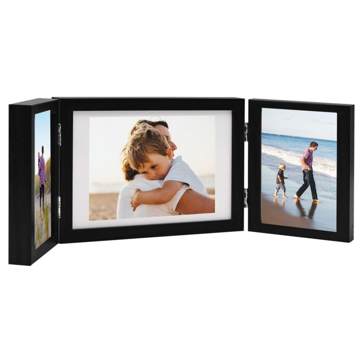 VIDAXL Cadre photo depliable Noir 28x18 cm+2x(13x18 cm)