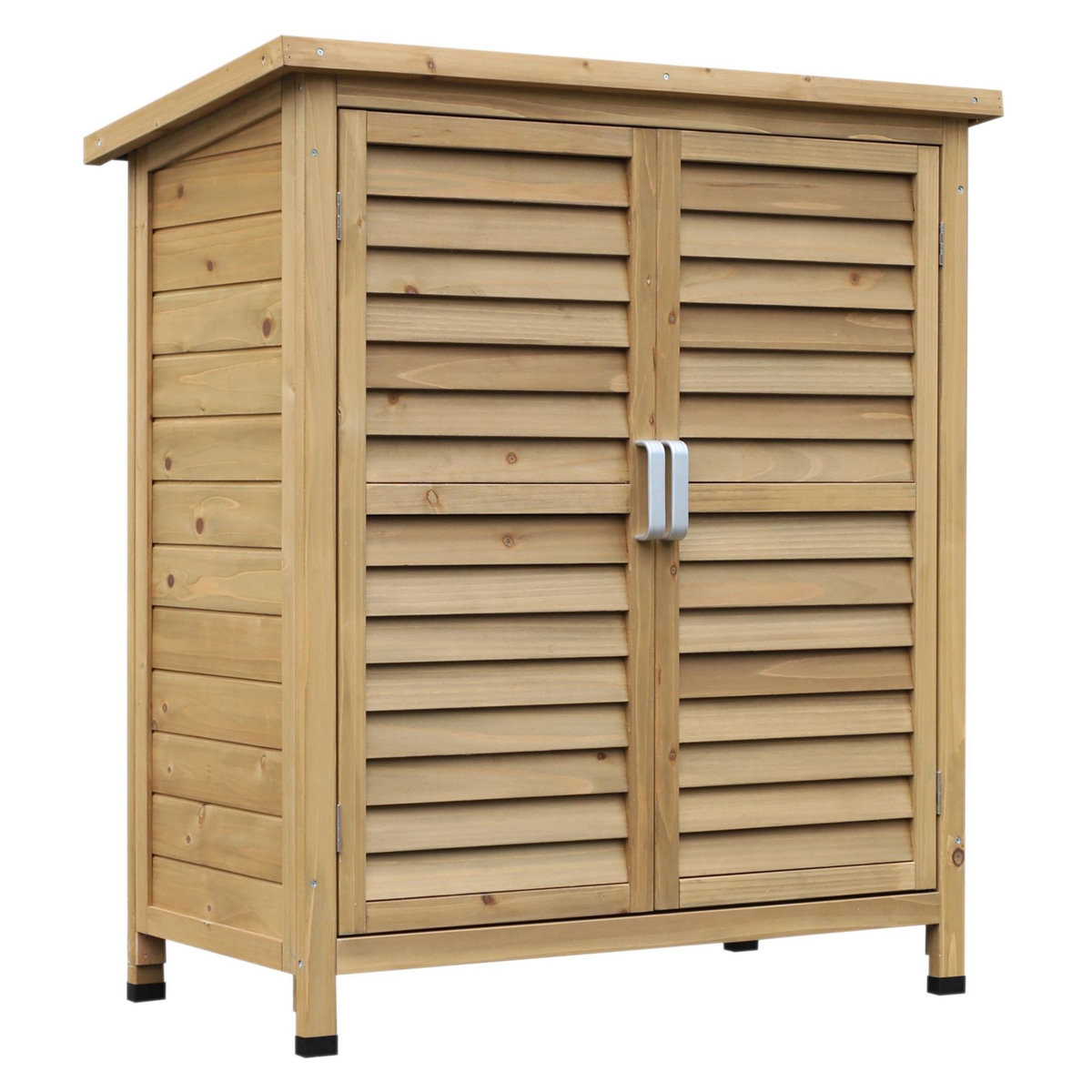 OUTSUNNY Armoire de jardin abri jardin remise pour outils sur pied dim. 87L x 46l x 96H cm étagère portes persiennes toit bitumé bois sapin autoclave vert