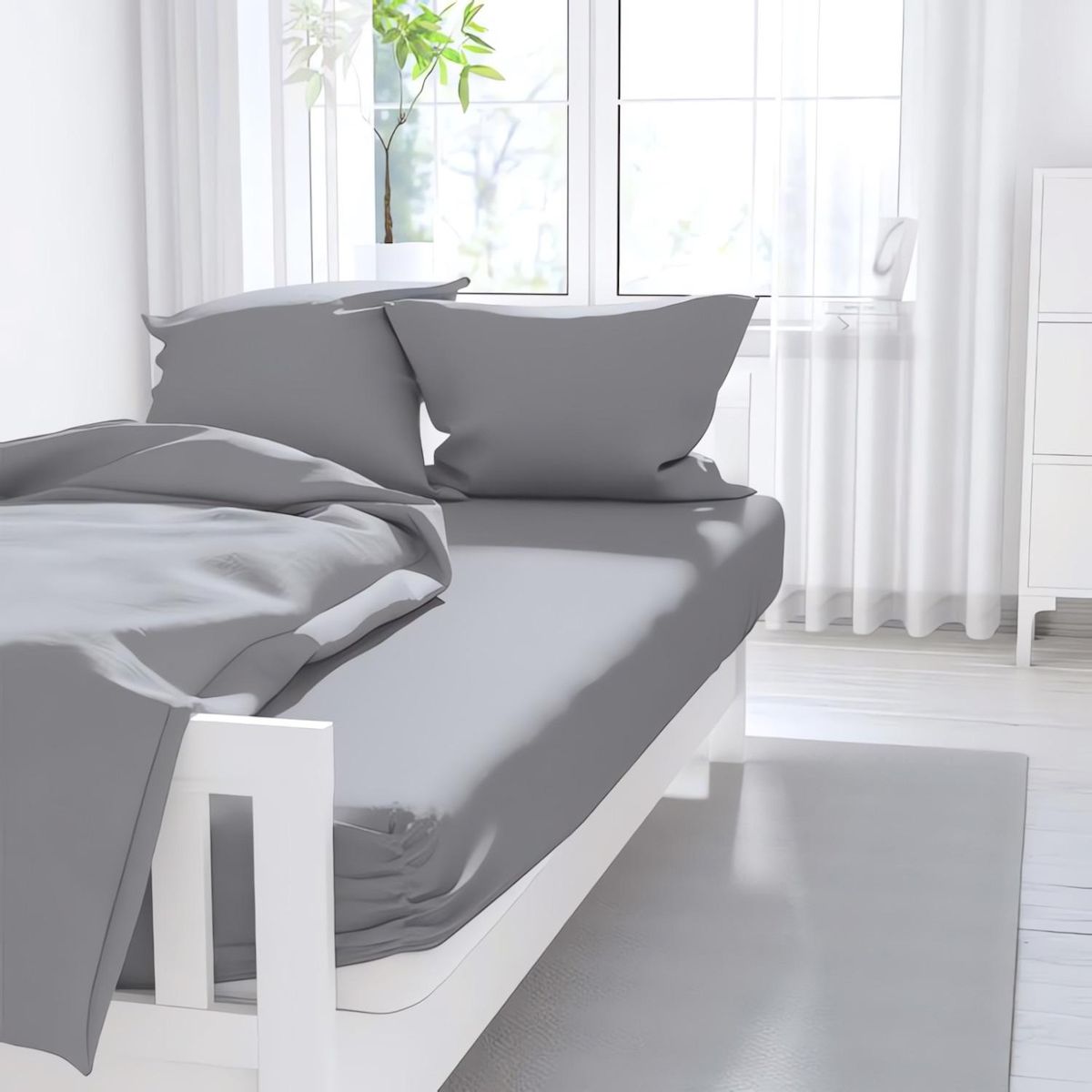 ZZZ Taie d'oreiller uni ZZZ en polycoton