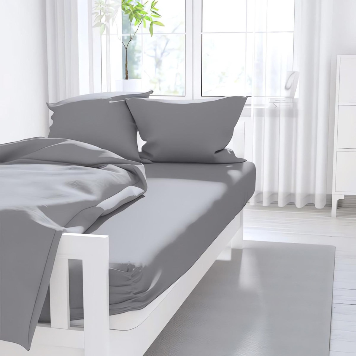 ZZZ Taie d'oreiller uni ZZZ en polycoton