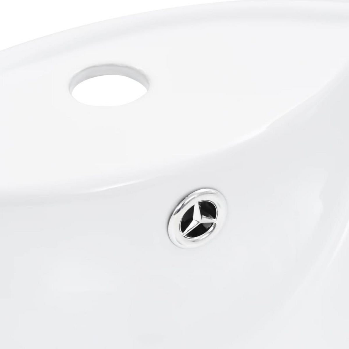 VIDAXL Lavabo avec trop-plein 46,5 x 18 cm Ceramique Blanc