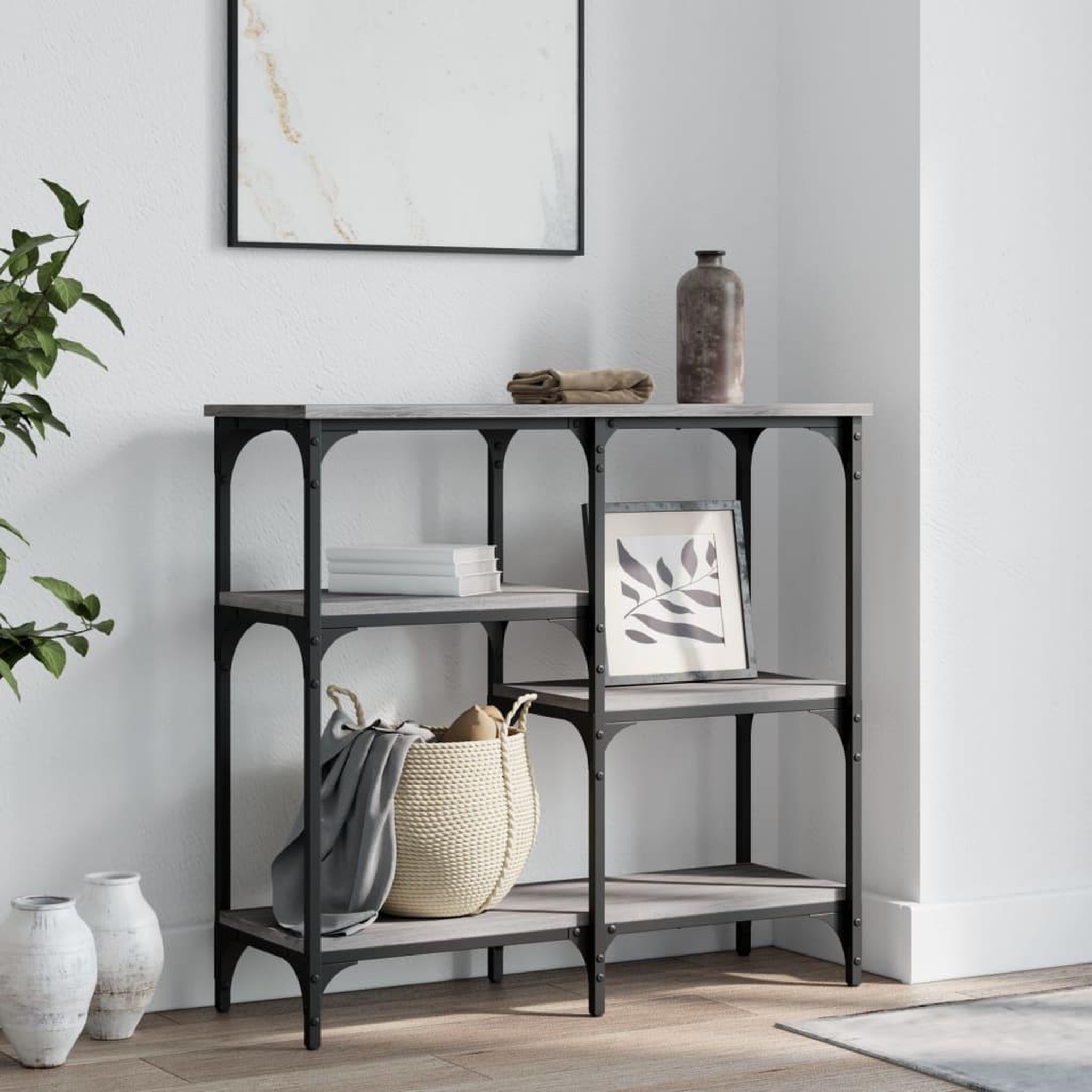 VIDAXL Table console sonoma gris 80x29x75 cm bois d'ingenierie