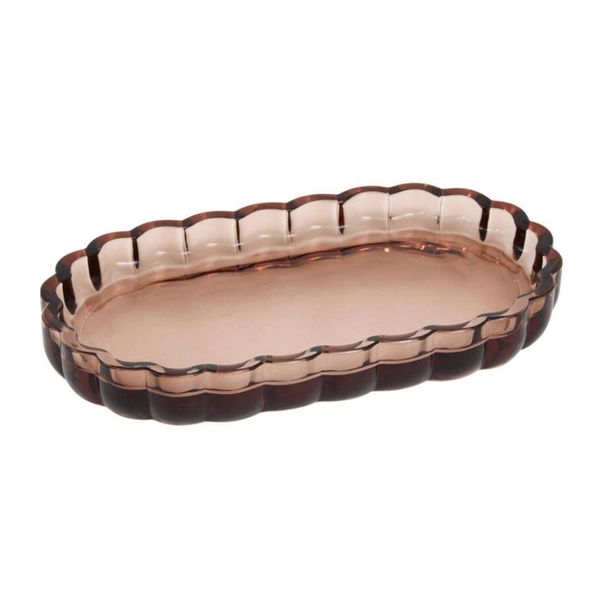 FIVE Plateau de salle de bain en verre  floréa  19cm ambre