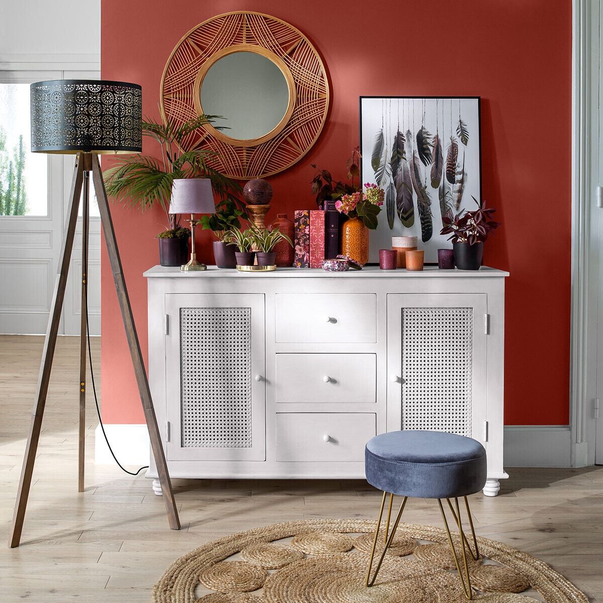 Tabouret pieds métal D35XH38,5CM Paco