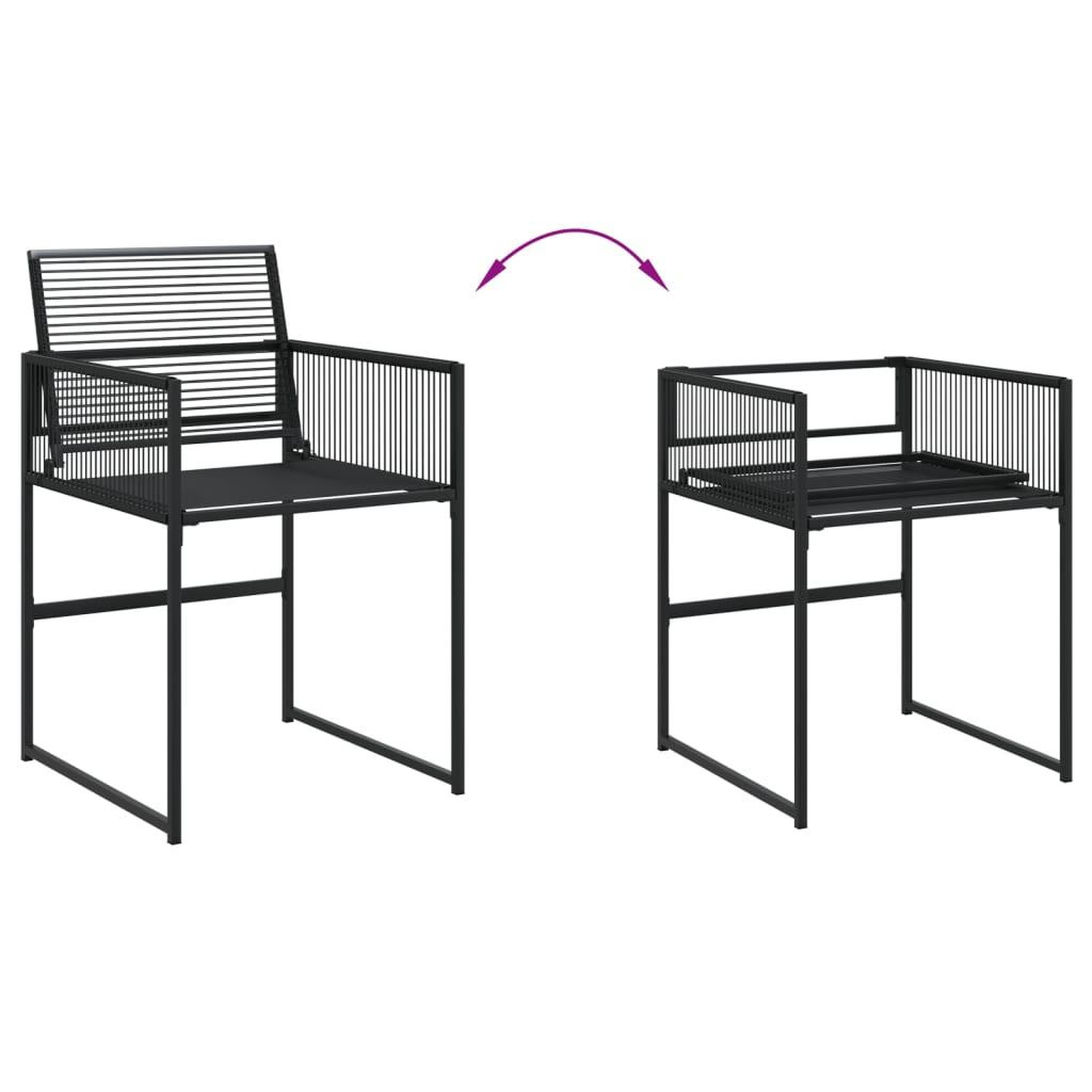 Voir la diapositive 4 : VIDAXL Ensemble a manger de jardin 5 pcs Noir Resine tressee