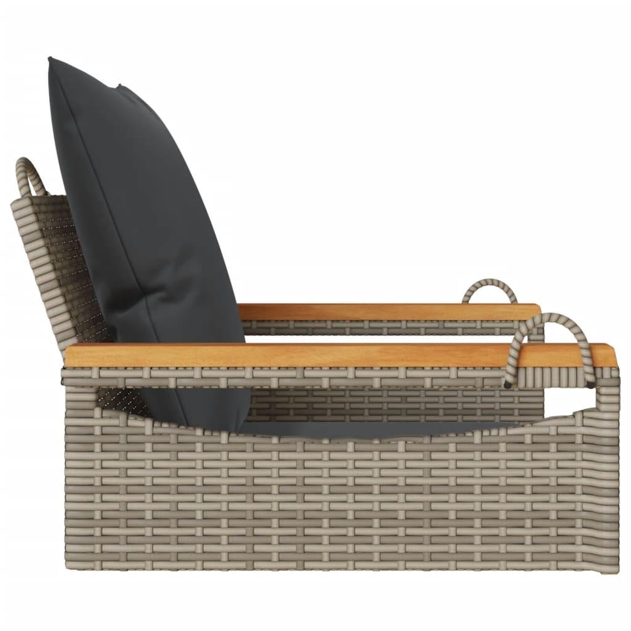 Voir la diapositive 5 : VIDAXL Balancelle avec coussins gris 63x62x40 cm resine tressee