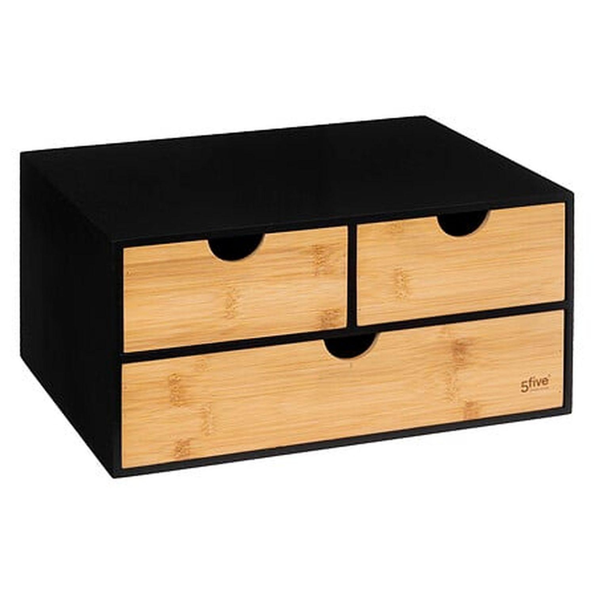 FIVE Tour de rangement de bureau en bambou bava - noir