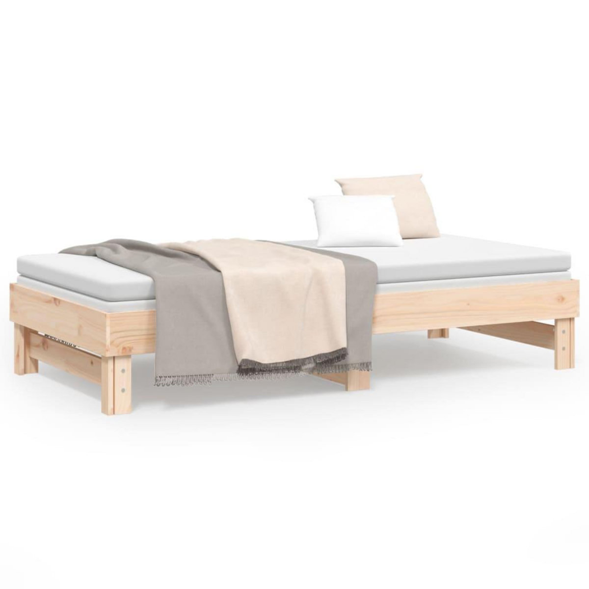VIDAXL Lit coulissant 2x(75x190) cm Bois de pin massif
