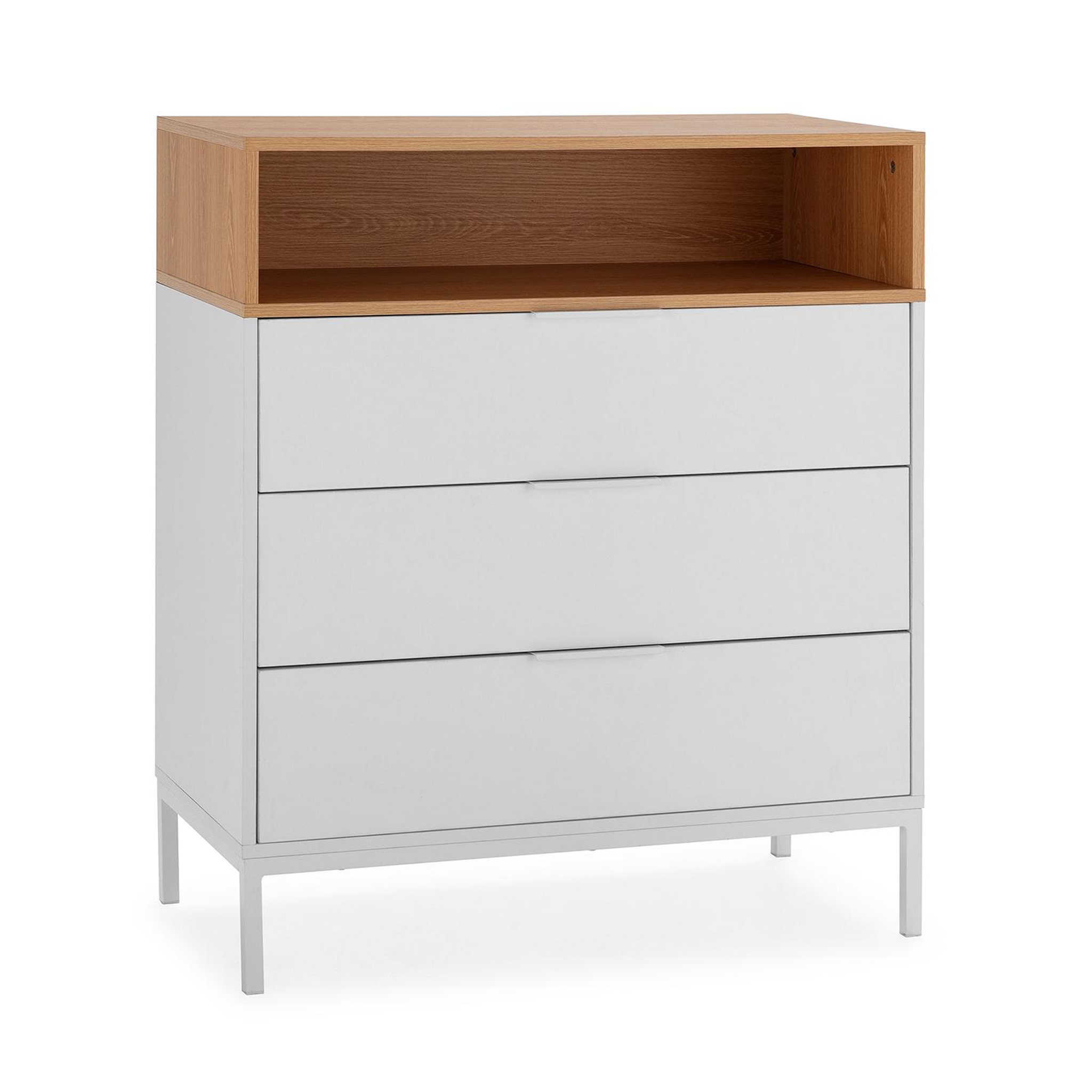 VS VENTA-STOCK Commode Nieve 3 tiroirs couleur Blanc