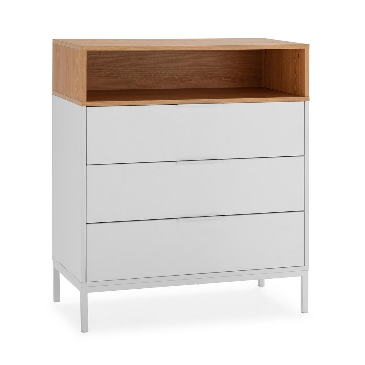 VS VENTA-STOCK Commode Nieve 3 tiroirs couleur Blanc