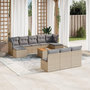 Voir la diapositive 1 : VIDAXL Salon de jardin et coussins 11 pcs melange beige resine tressee