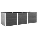 VIDAXL Lit sureleve de jardin Gris 300x50x91 cm WPC