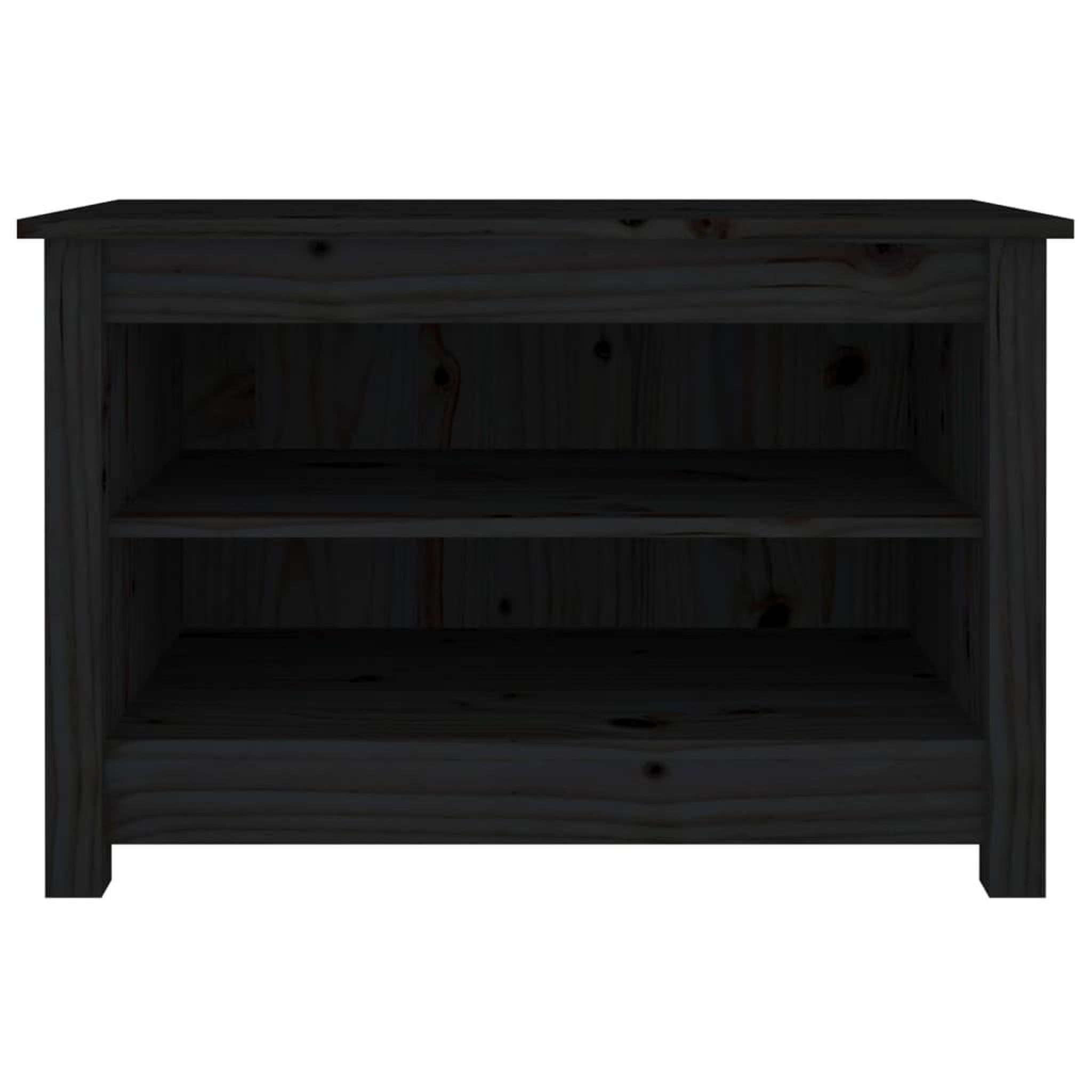 Voir la diapositive 3 : VIDAXL Banc a chaussures Noir 70x38x45,5 cm Bois de pin massif